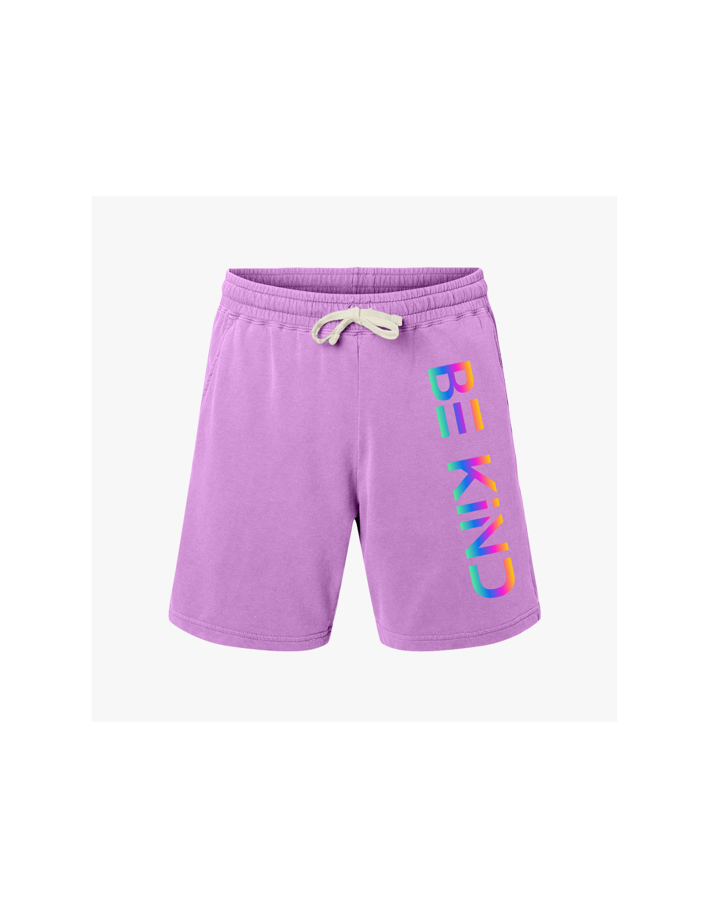 Be Kind Neon Lettered Shorts - Positive Vibes Comfort Fit