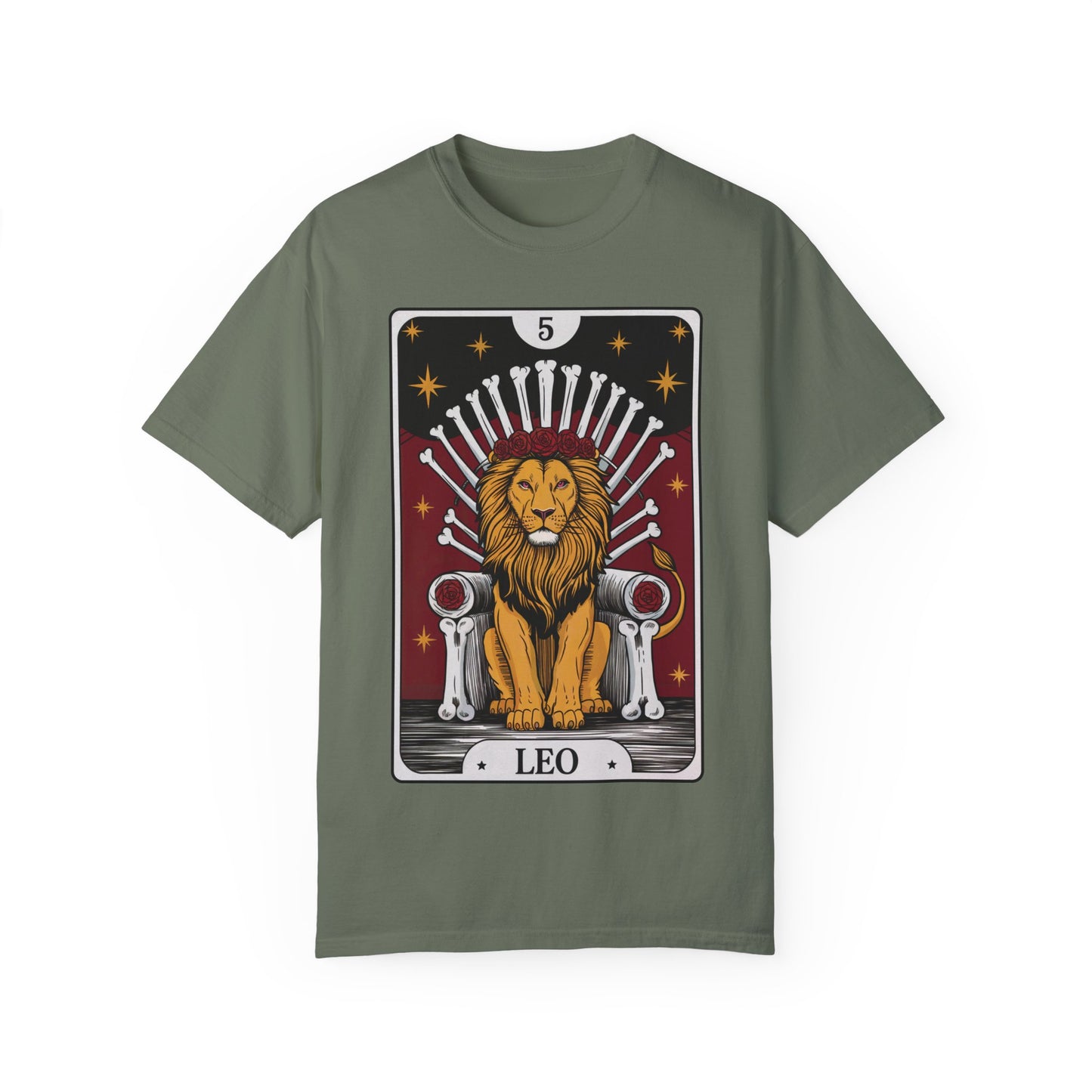 Leo Royalty Tarot Tee - Fierce Lion Zodiac Graphic T-Shirt