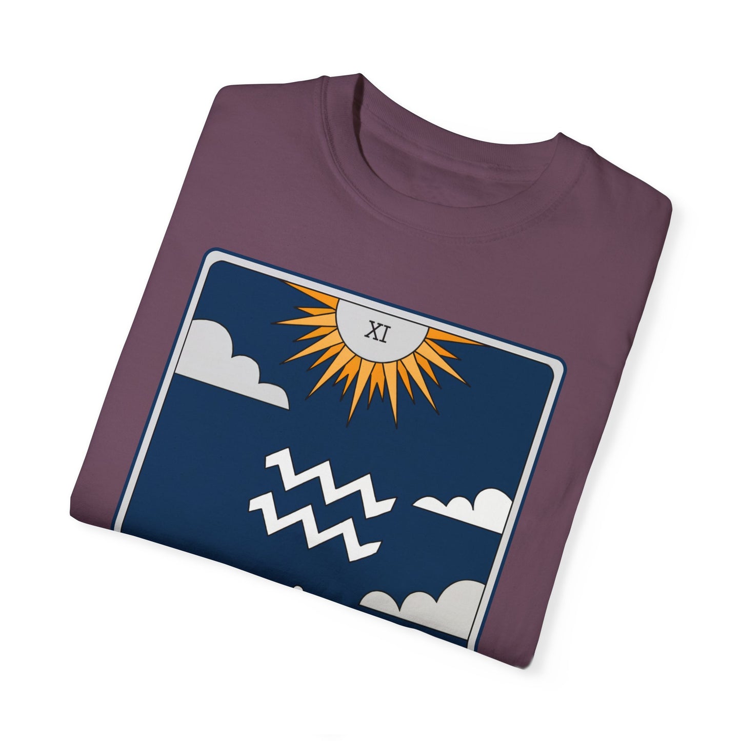 Aquarius Waves Tarot Tee - Innovative Water Bearer Zodiac Graphic T-Shirt