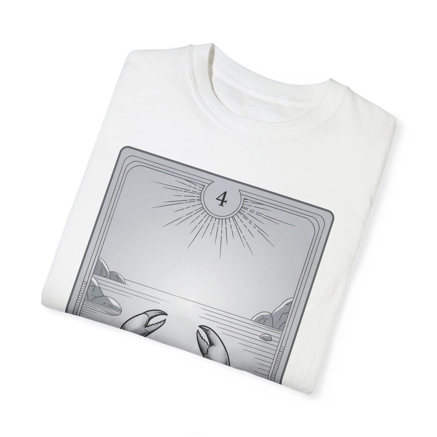 Cancerian Waves Tarot Tee - Mystical Crab Zodiac Graphic T-Shirt