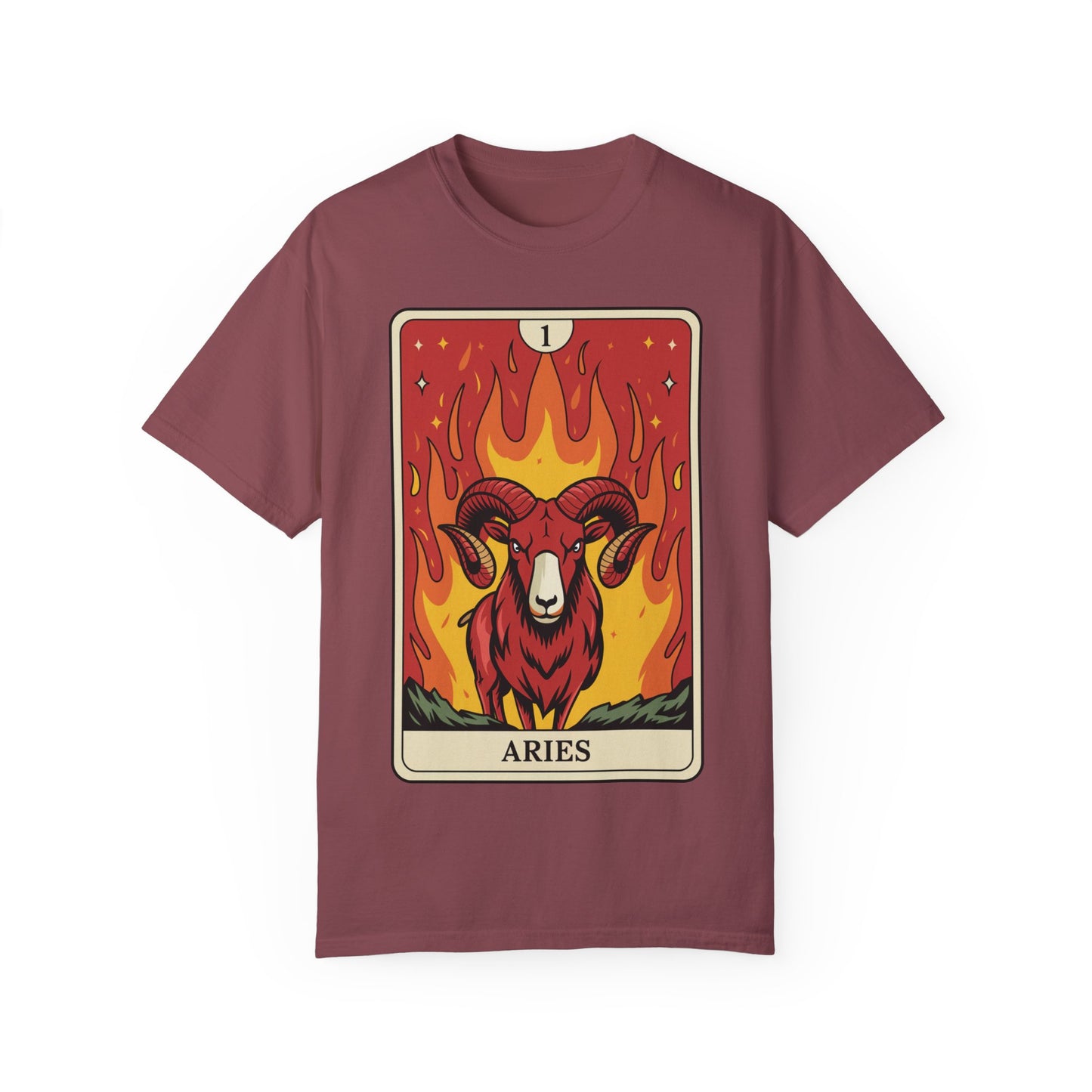 Aries Energy Tarot Tee - Bold Ram Zodiac Graphic T-Shirt