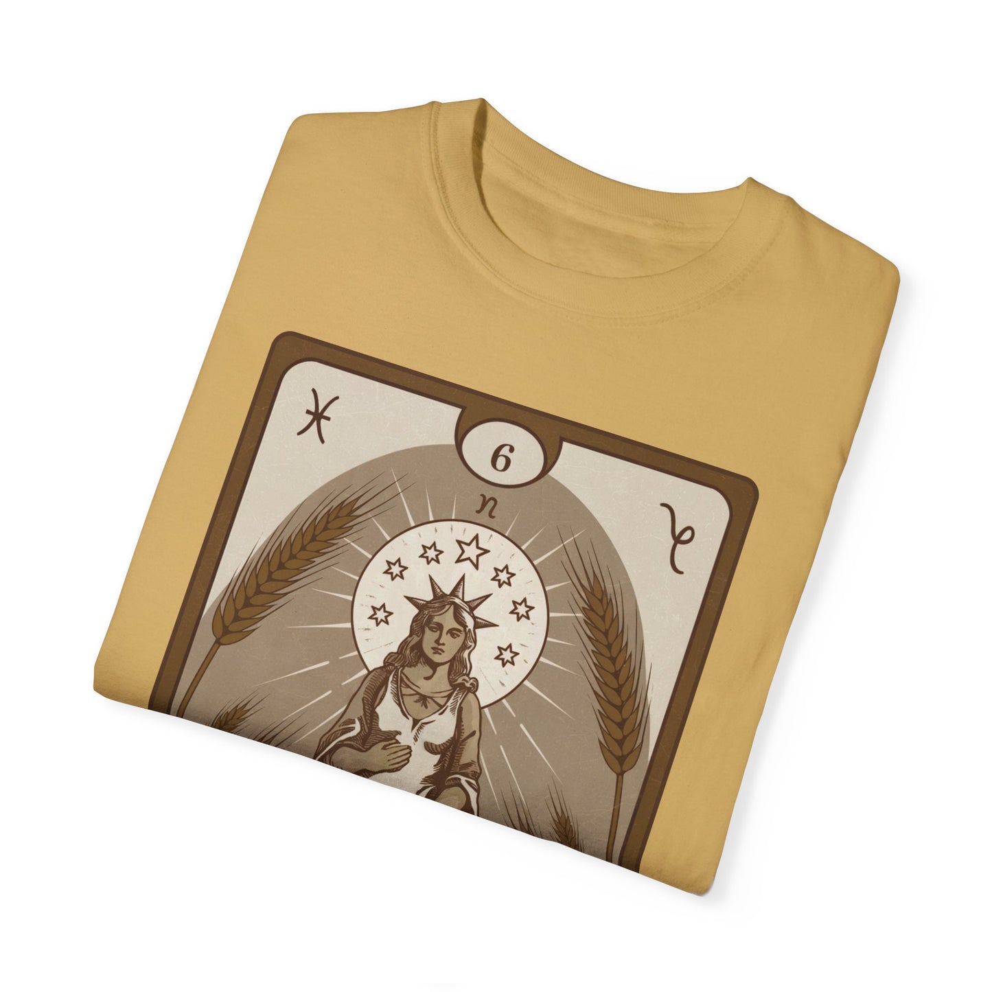 Virgo Grace Tarot Tee - Earthy Maiden Zodiac Graphic T-Shirt