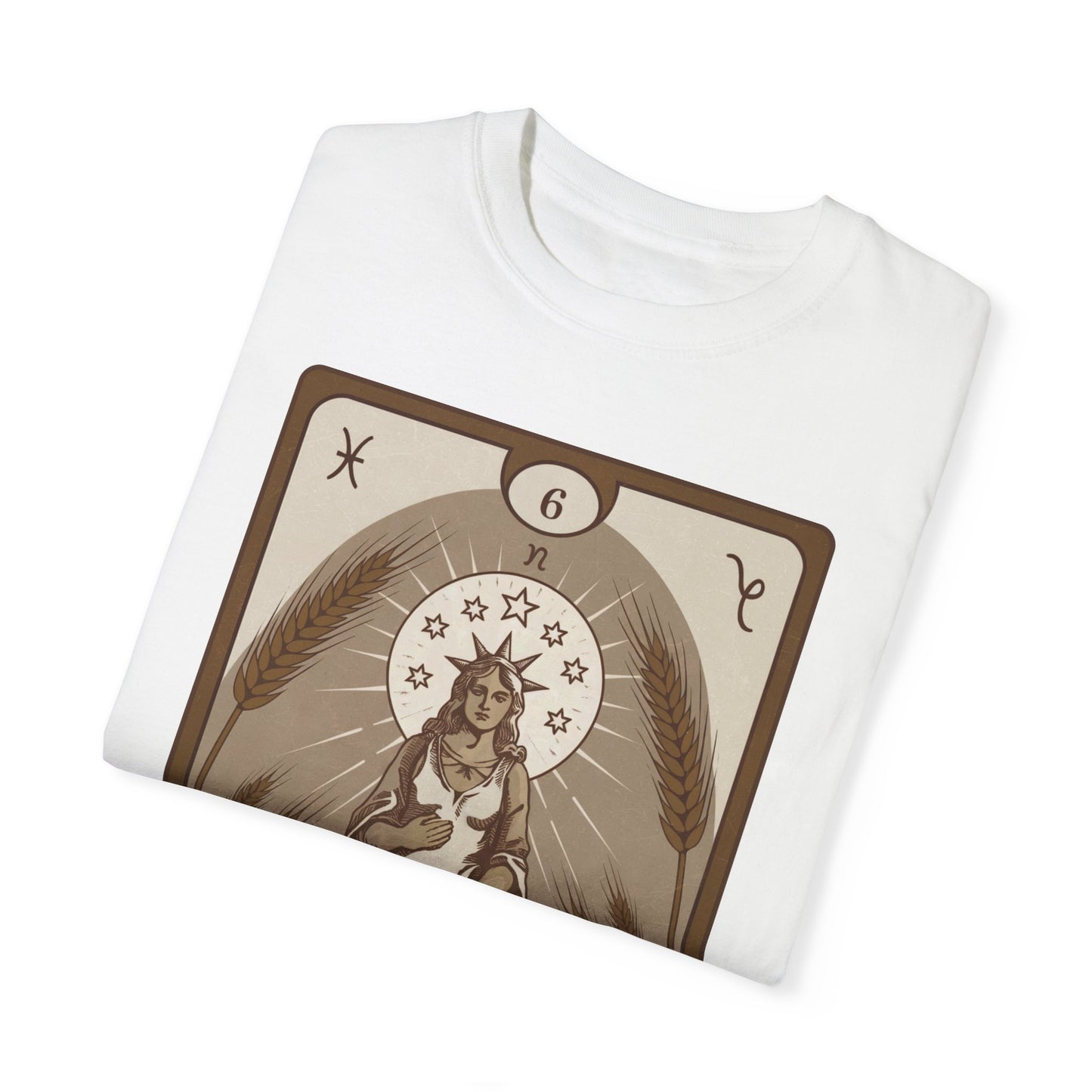 Virgo Grace Tarot Tee - Earthy Maiden Zodiac Graphic T-Shirt