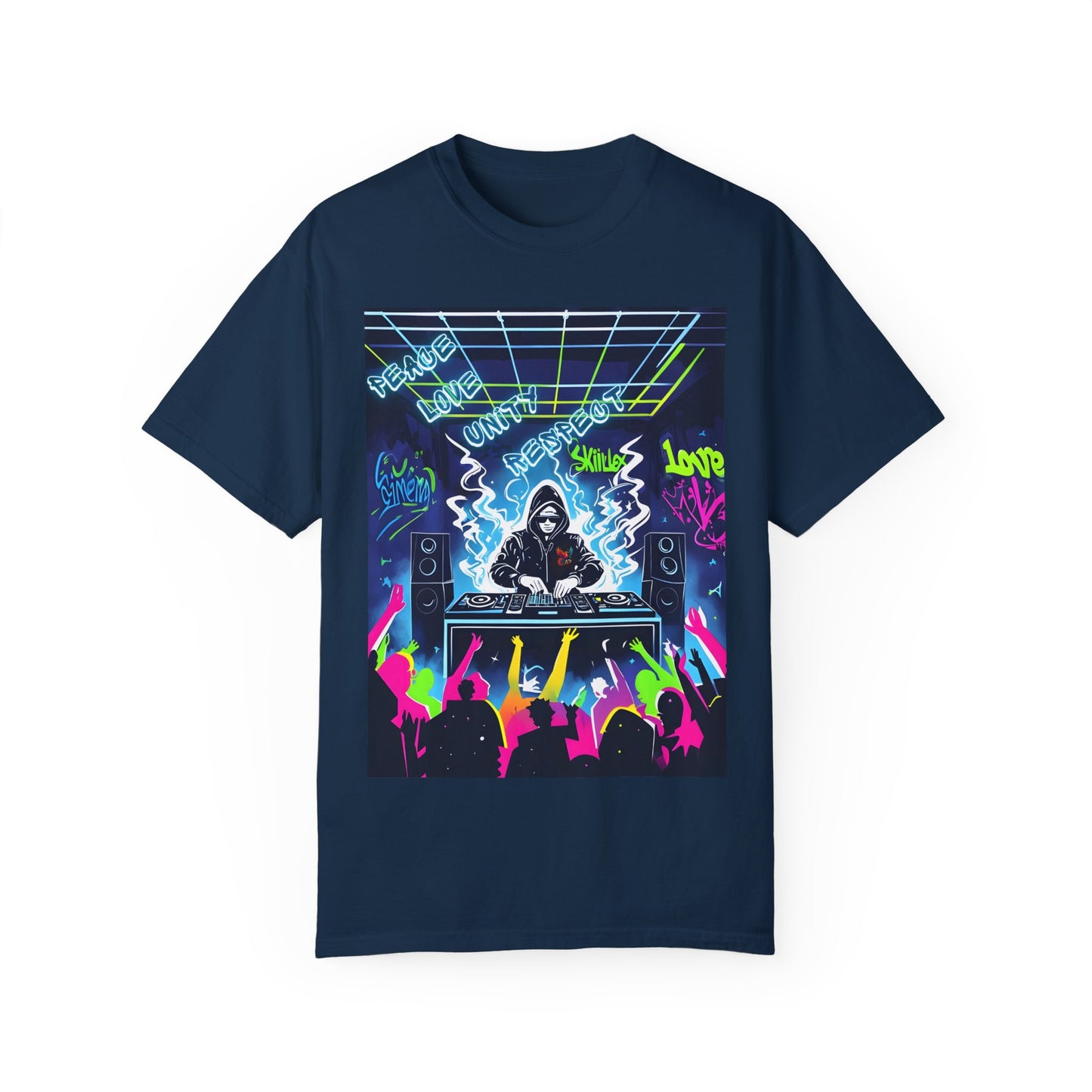 PLUR DJ Vibes Tee - Peace Love Unity Respect Rave Graphic T-Shirt