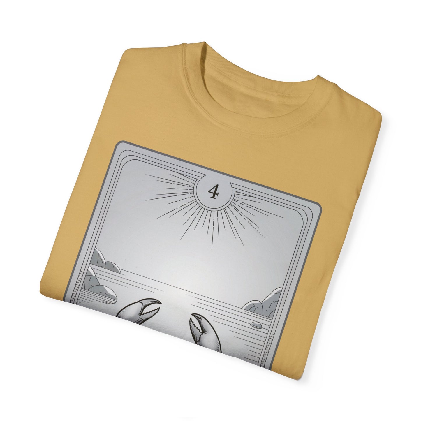 Cancerian Waves Tarot Tee - Mystical Crab Zodiac Graphic T-Shirt