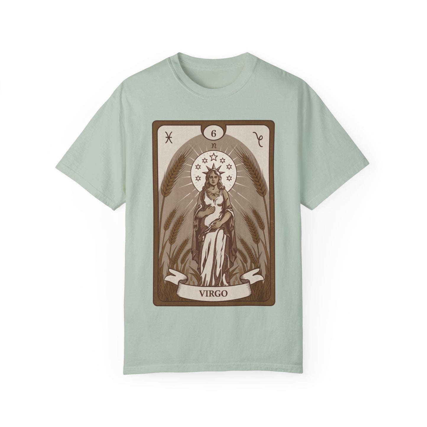 Virgo Grace Tarot Tee - Earthy Maiden Zodiac Graphic T-Shirt