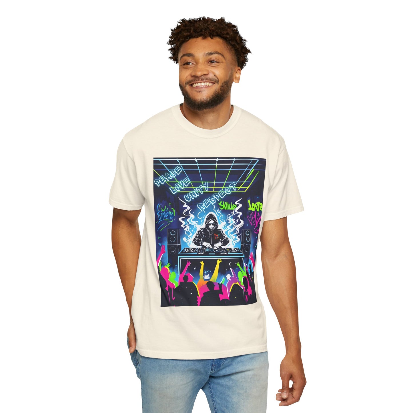 PLUR DJ Vibes Tee - Peace Love Unity Respect Rave Graphic T-Shirt