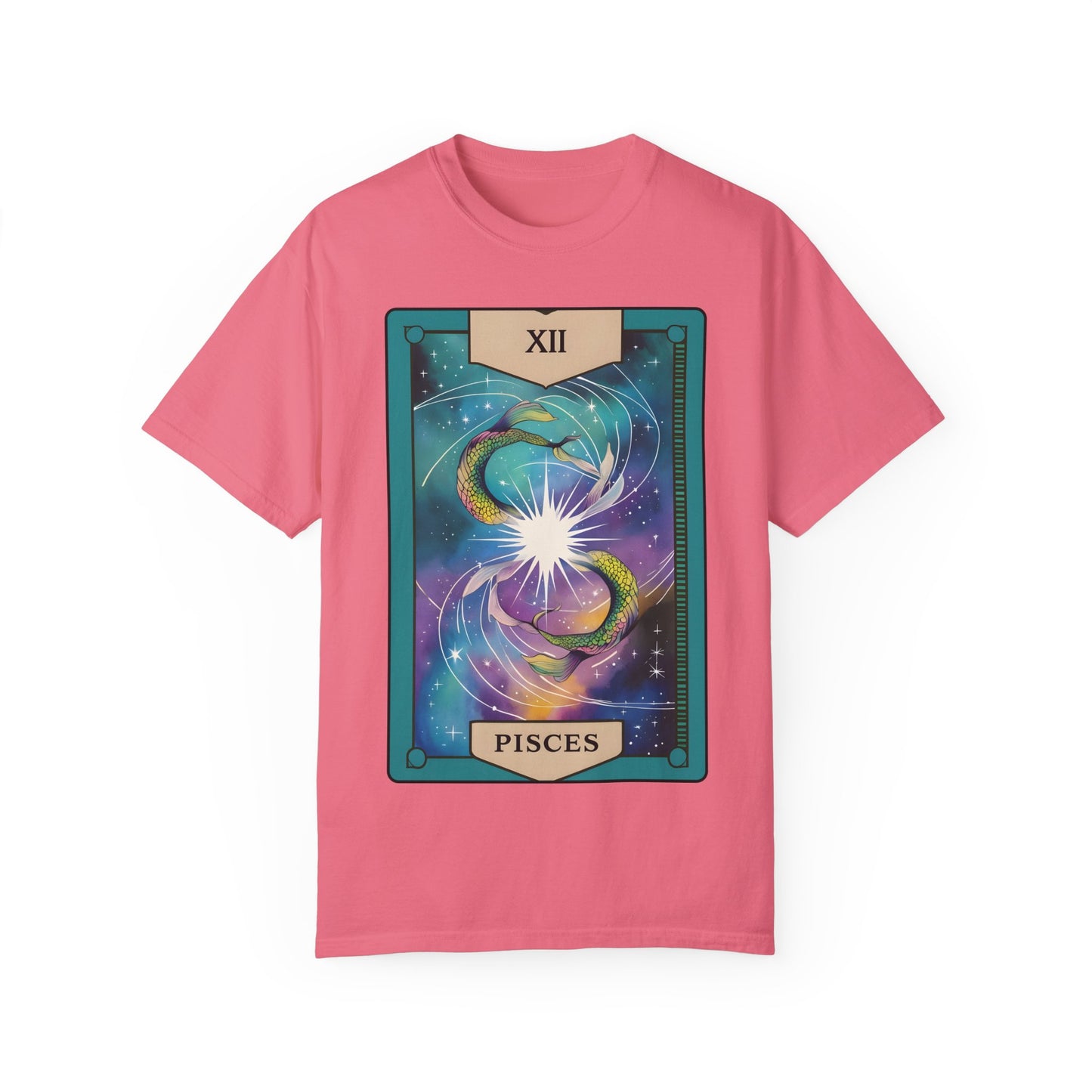 Pisces Dreamflow Tarot Tee - Cosmic Fish Zodiac Graphic T-Shirt