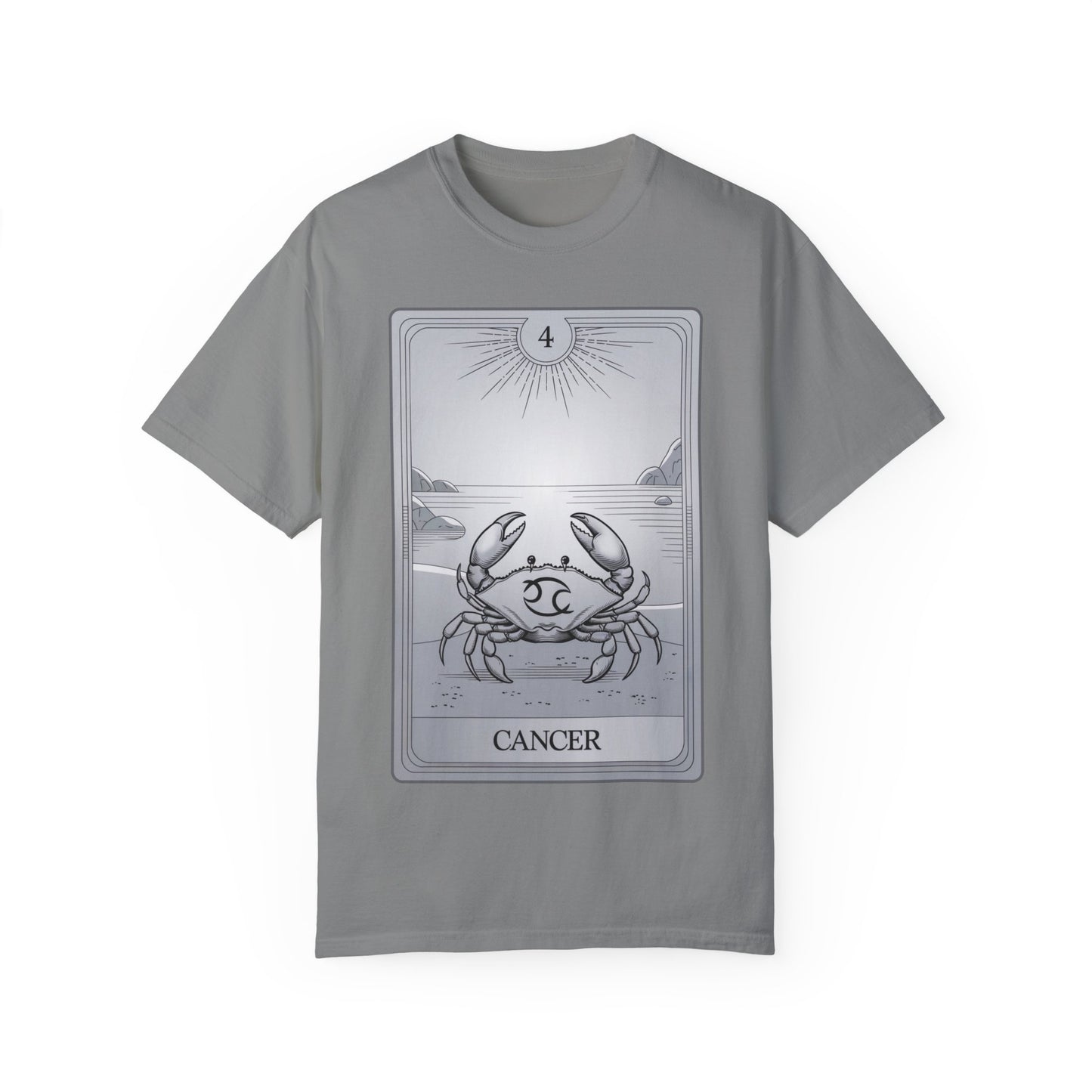 Cancerian Waves Tarot Tee - Mystical Crab Zodiac Graphic T-Shirt