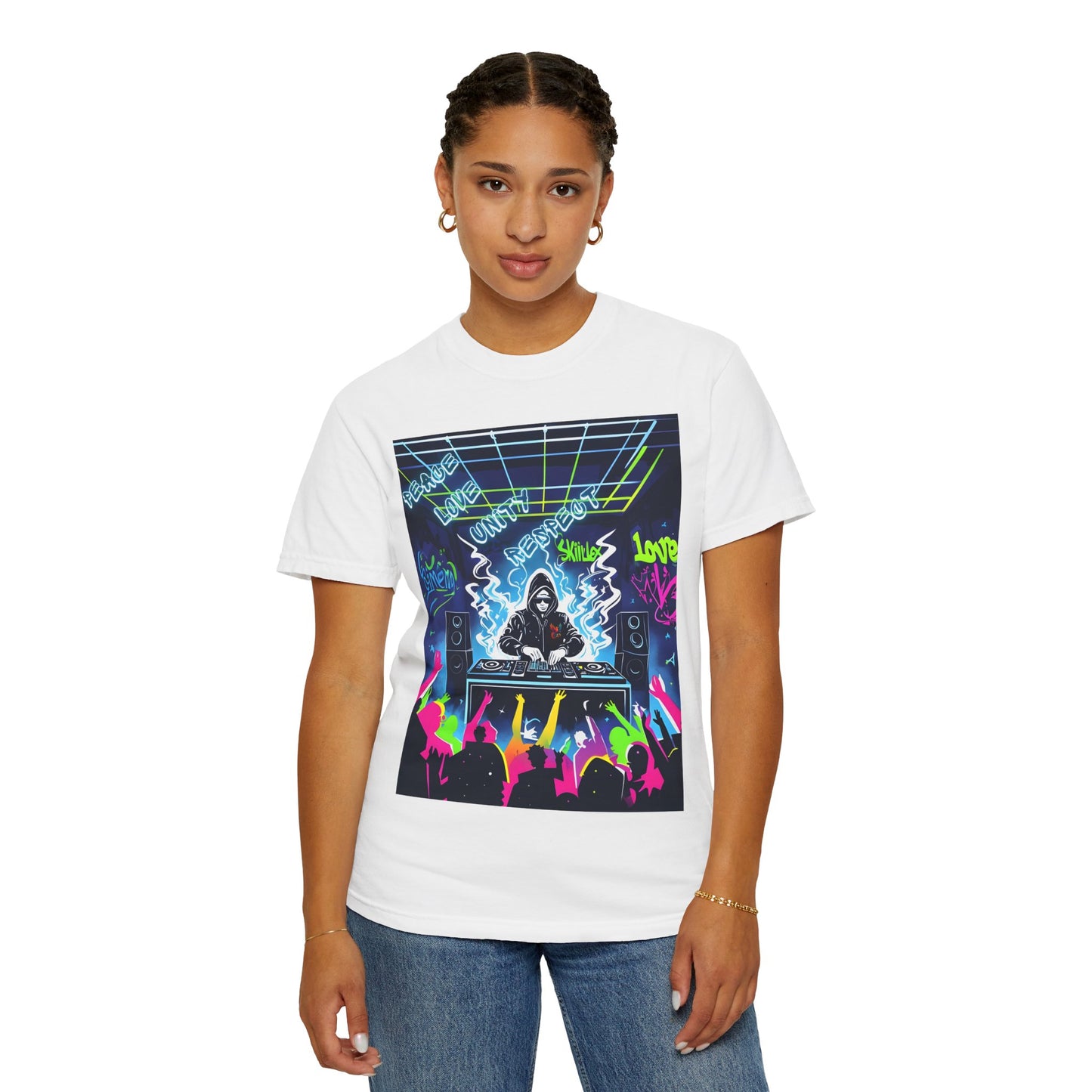 PLUR DJ Vibes Tee - Peace Love Unity Respect Rave Graphic T-Shirt