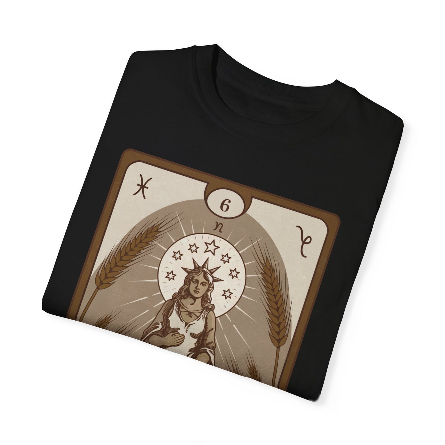 Virgo Grace Tarot Tee - Earthy Maiden Zodiac Graphic T-Shirt