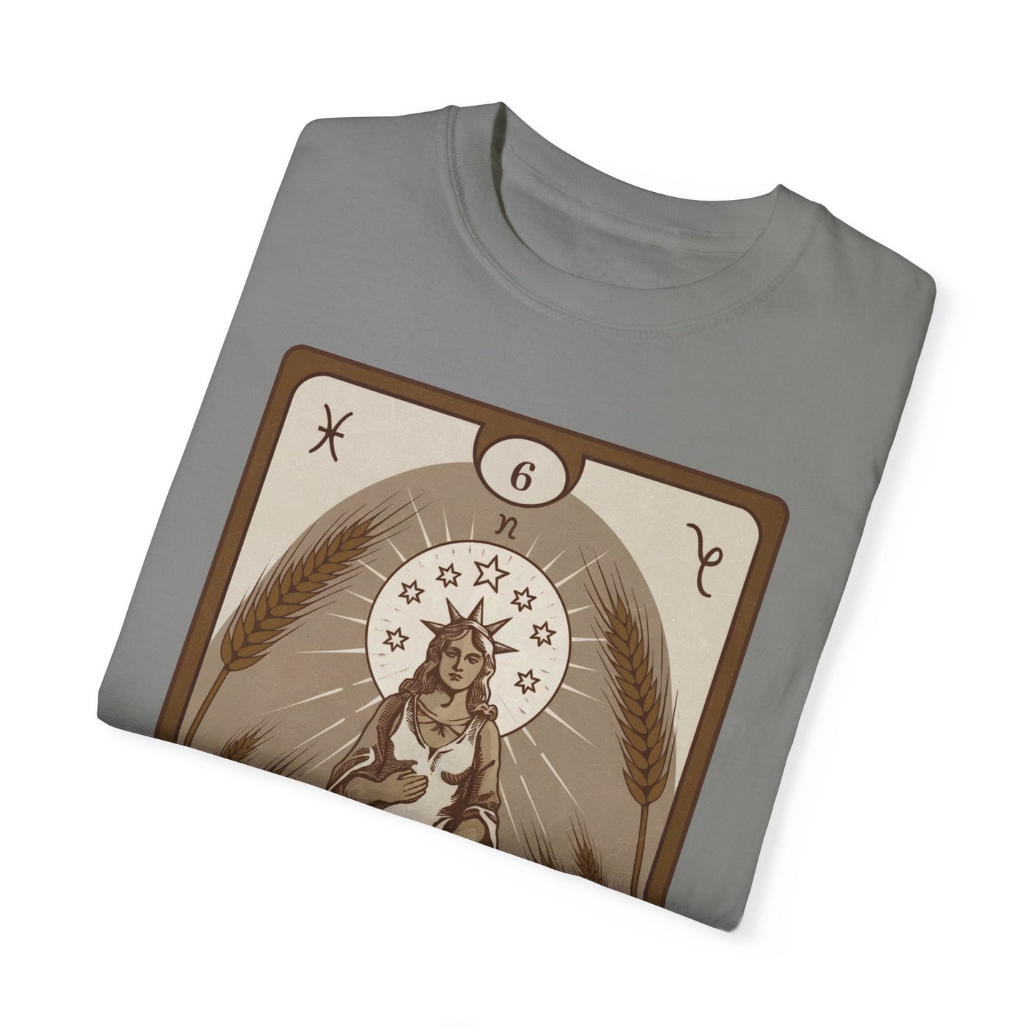 Virgo Grace Tarot Tee - Earthy Maiden Zodiac Graphic T-Shirt