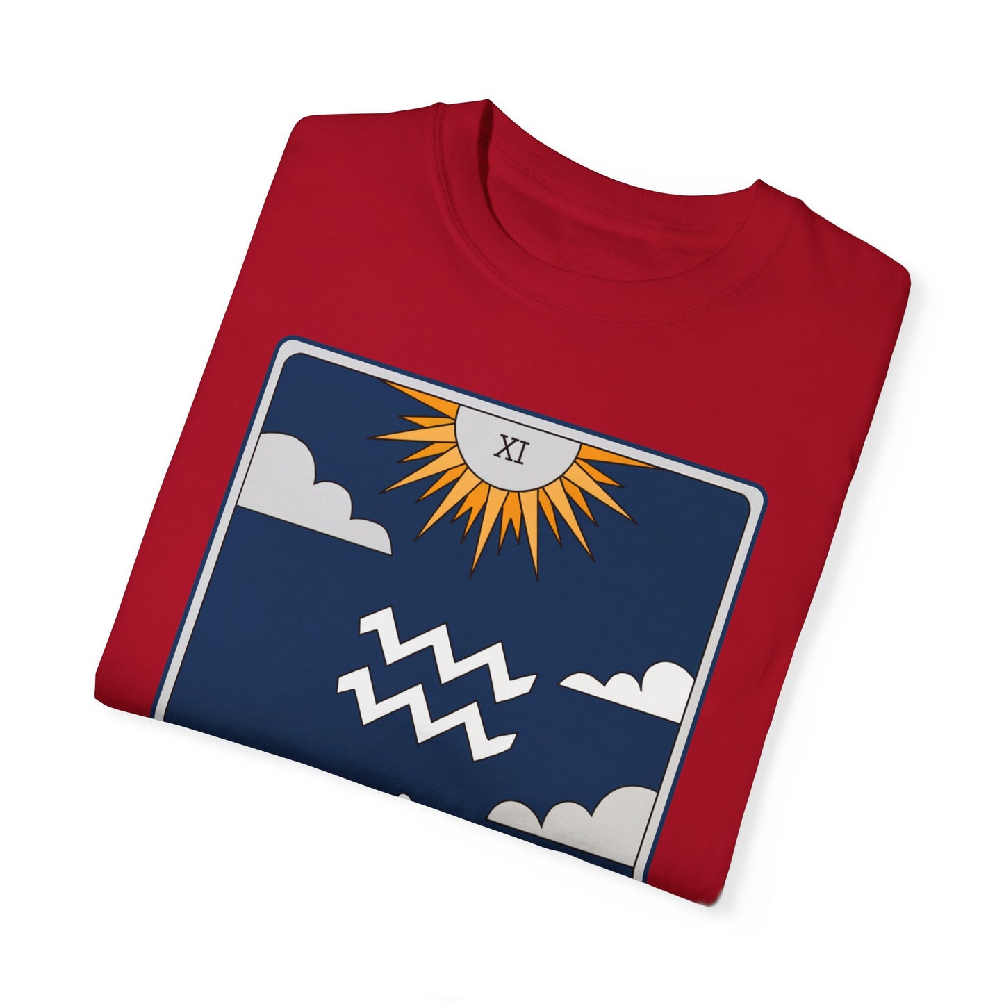 Aquarius Waves Tarot Tee - Innovative Water Bearer Zodiac Graphic T-Shirt