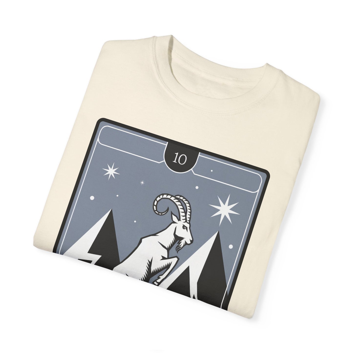 Capricorn Climb Tarot Tee - Determined Mountain Goat Zodiac Graphic T-Shirt