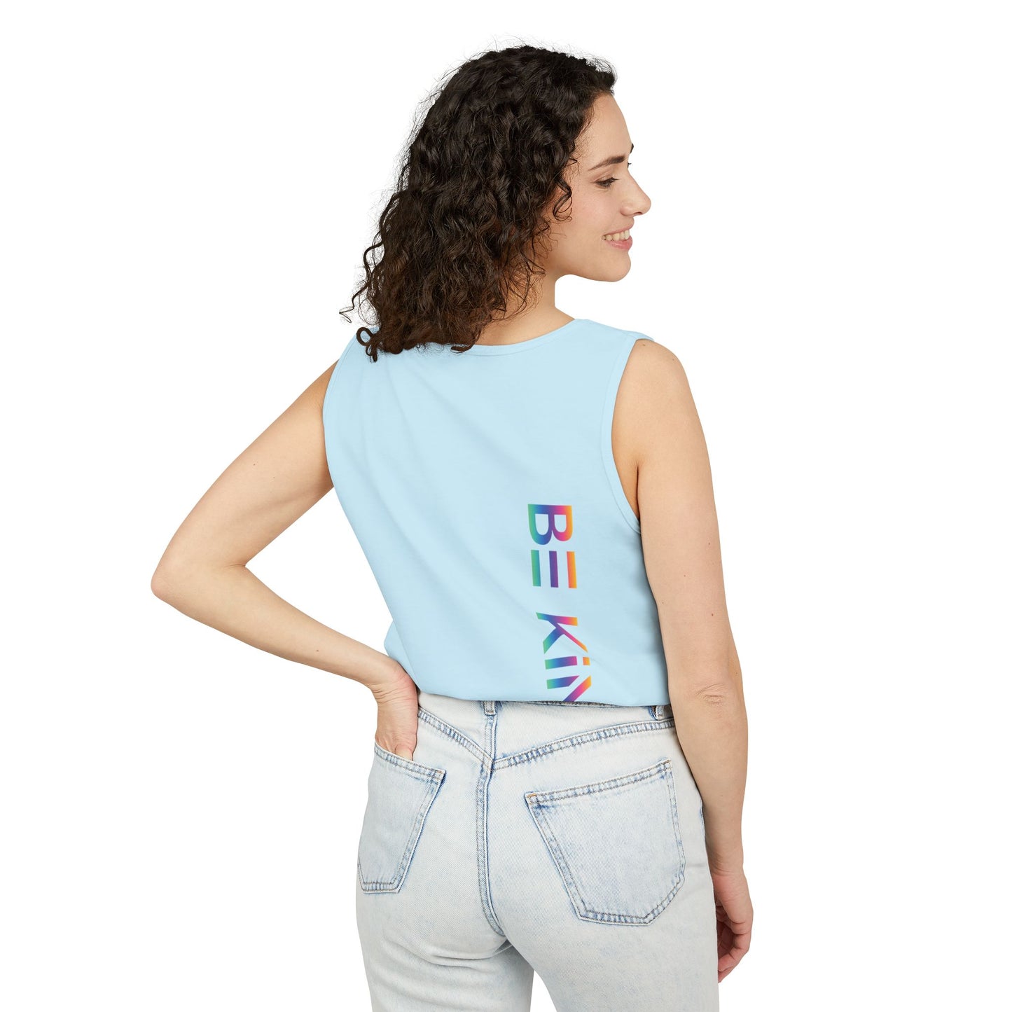 Be Kind Neon Tank Top - Front and Back Positivity Print