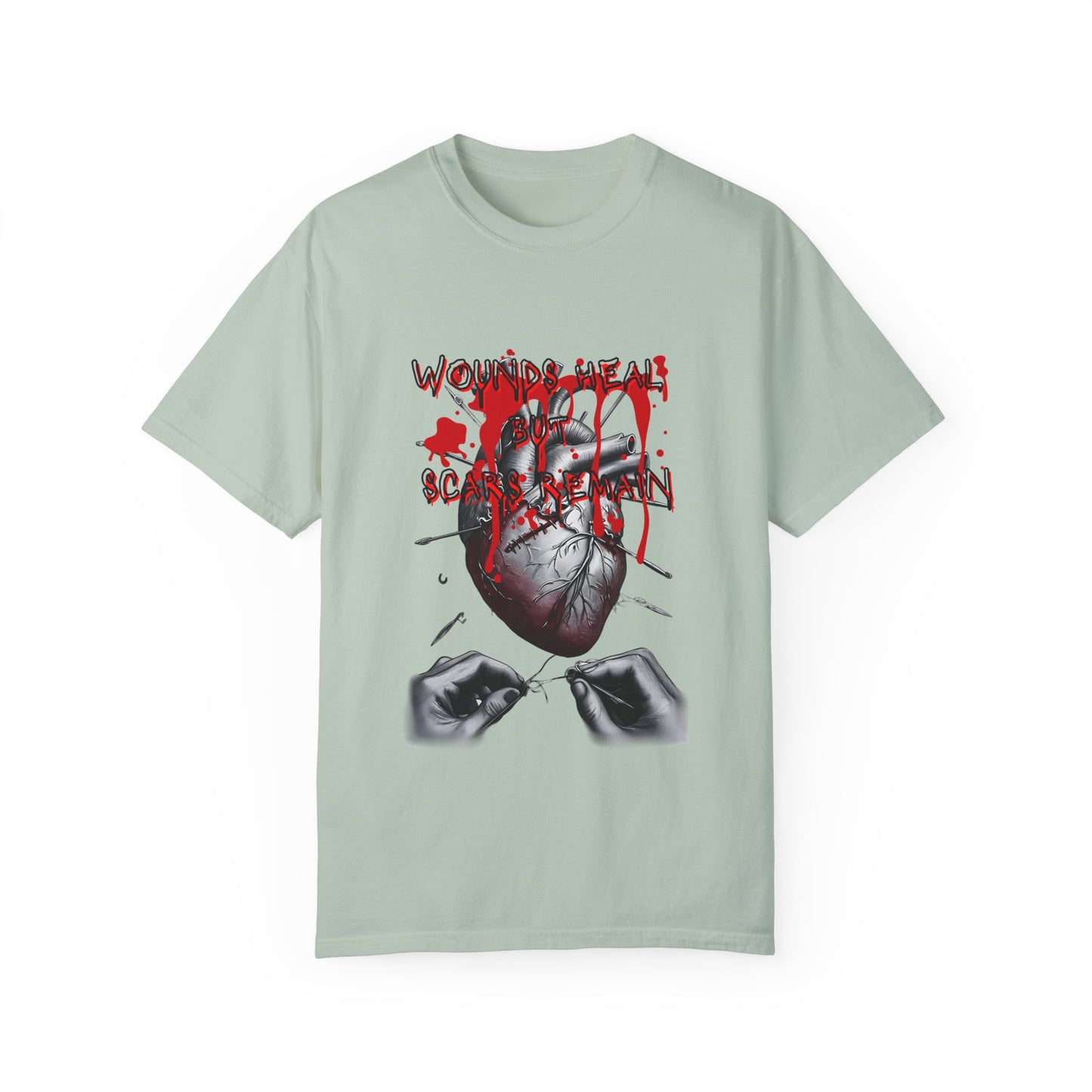 Wounds Heal but Scars Remain Graphic Tee – Symbolic Healing and Resilience Shirt