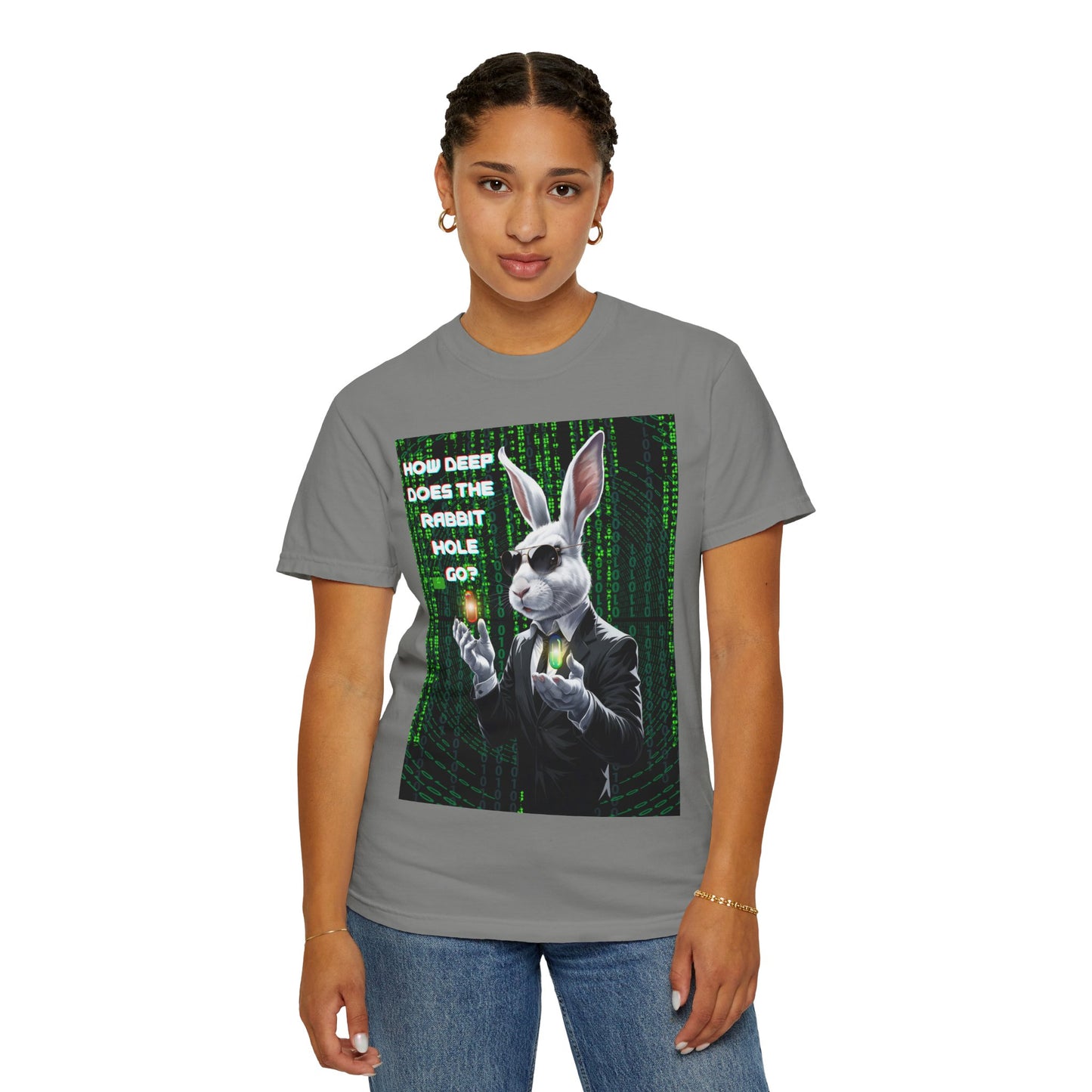 Rabbit Hole Tee - Wonderland Meets The Matrix Graphic T-Shirt