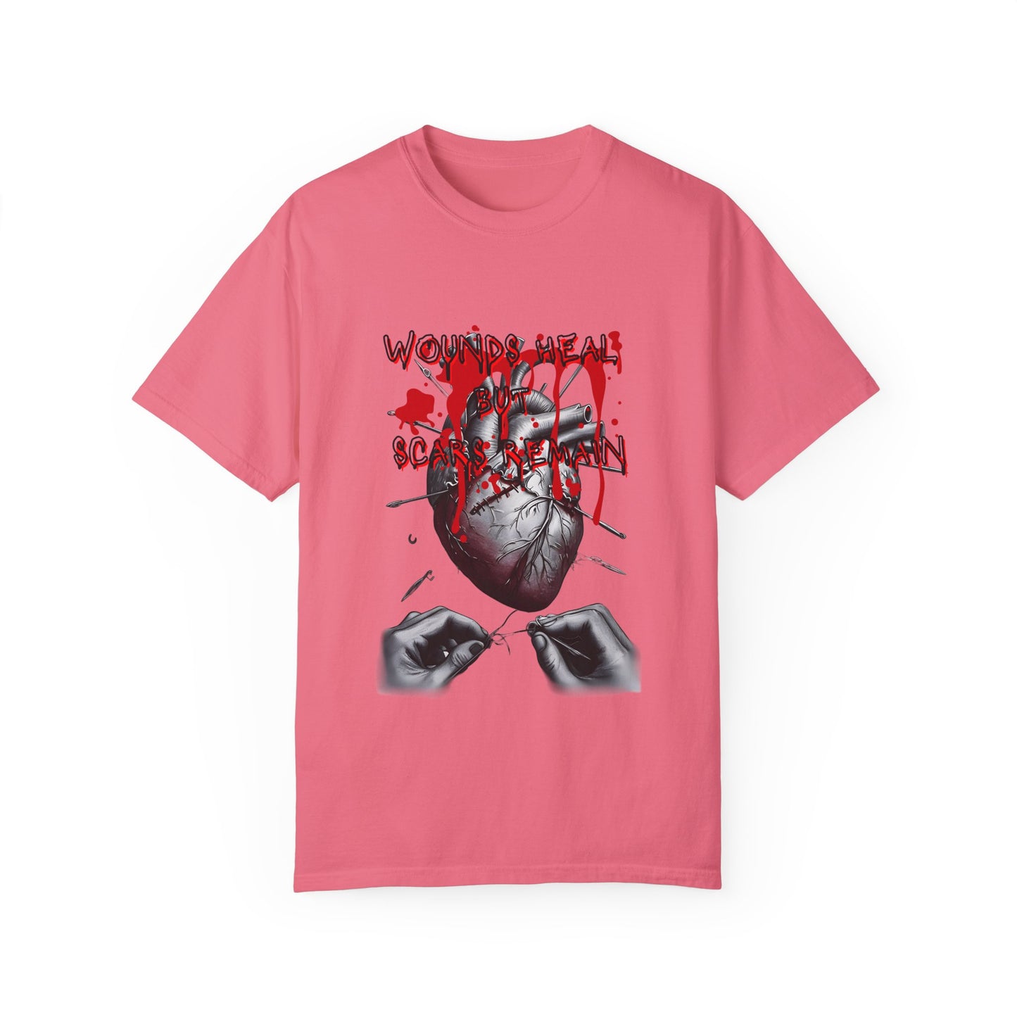 Wounds Heal but Scars Remain Graphic Tee – Symbolic Healing and Resilience Shirt