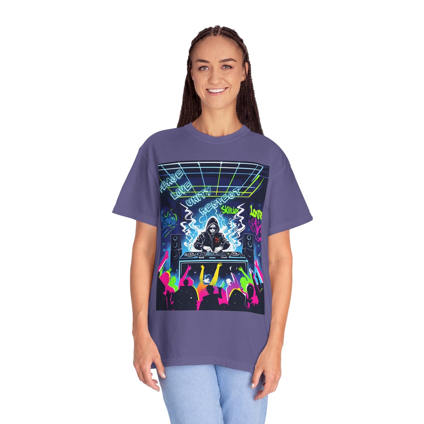 PLUR DJ Vibes Tee - Peace Love Unity Respect Rave Graphic T-Shirt