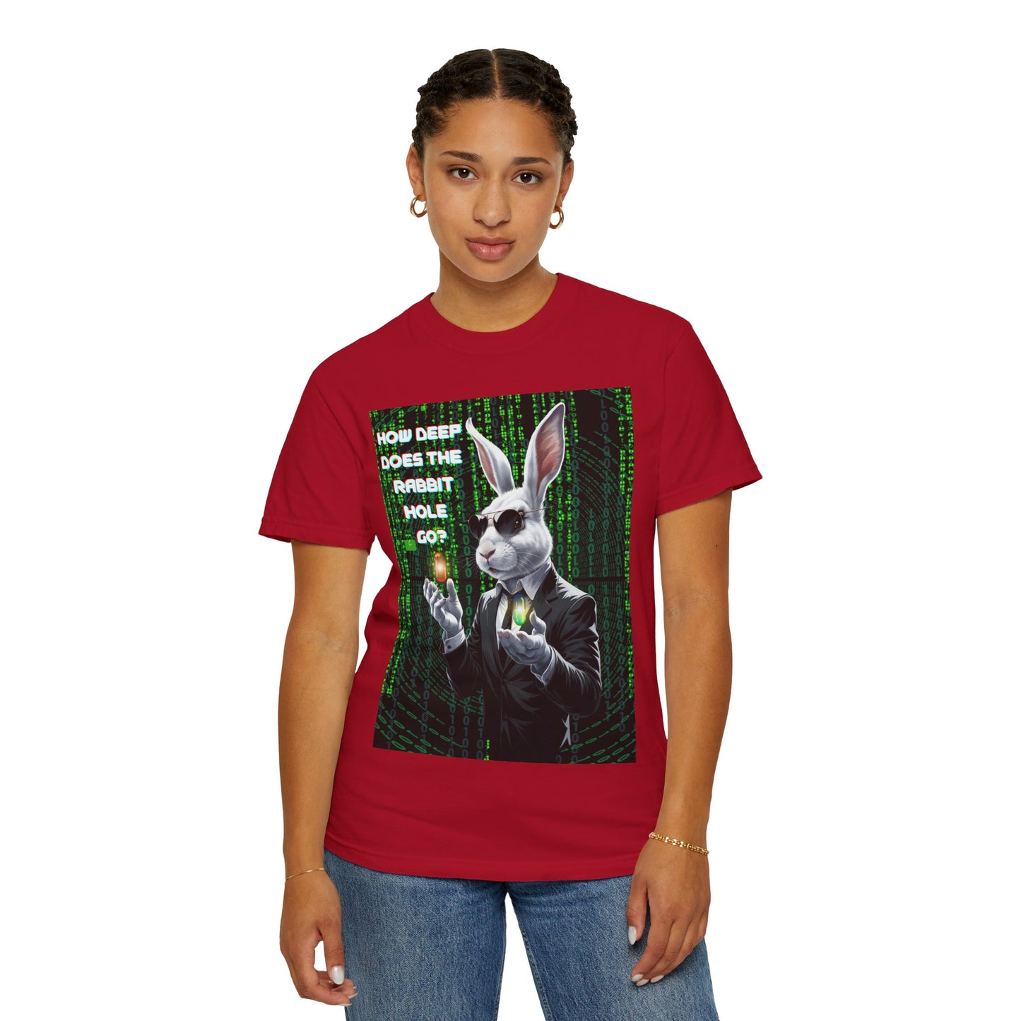 Rabbit Hole Tee - Wonderland Meets The Matrix Graphic T-Shirt