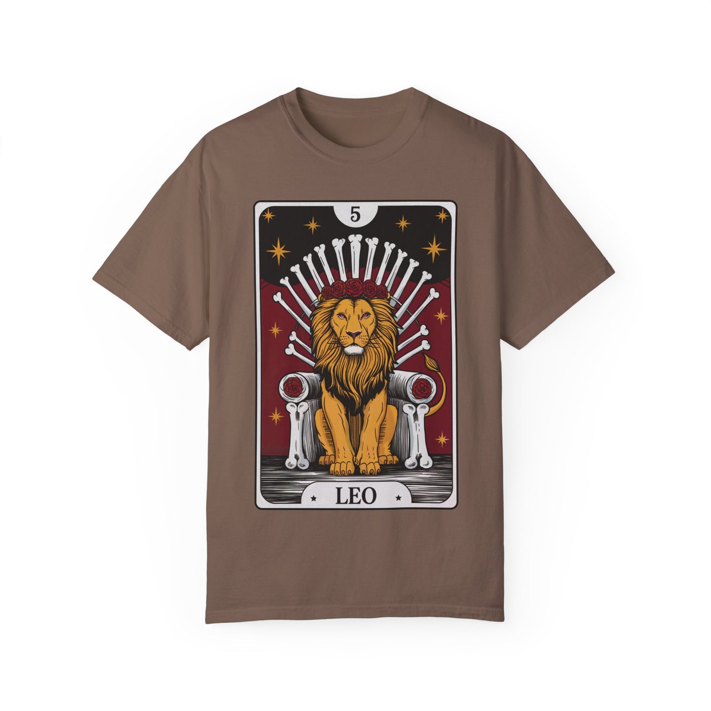 Leo Royalty Tarot Tee - Fierce Lion Zodiac Graphic T-Shirt