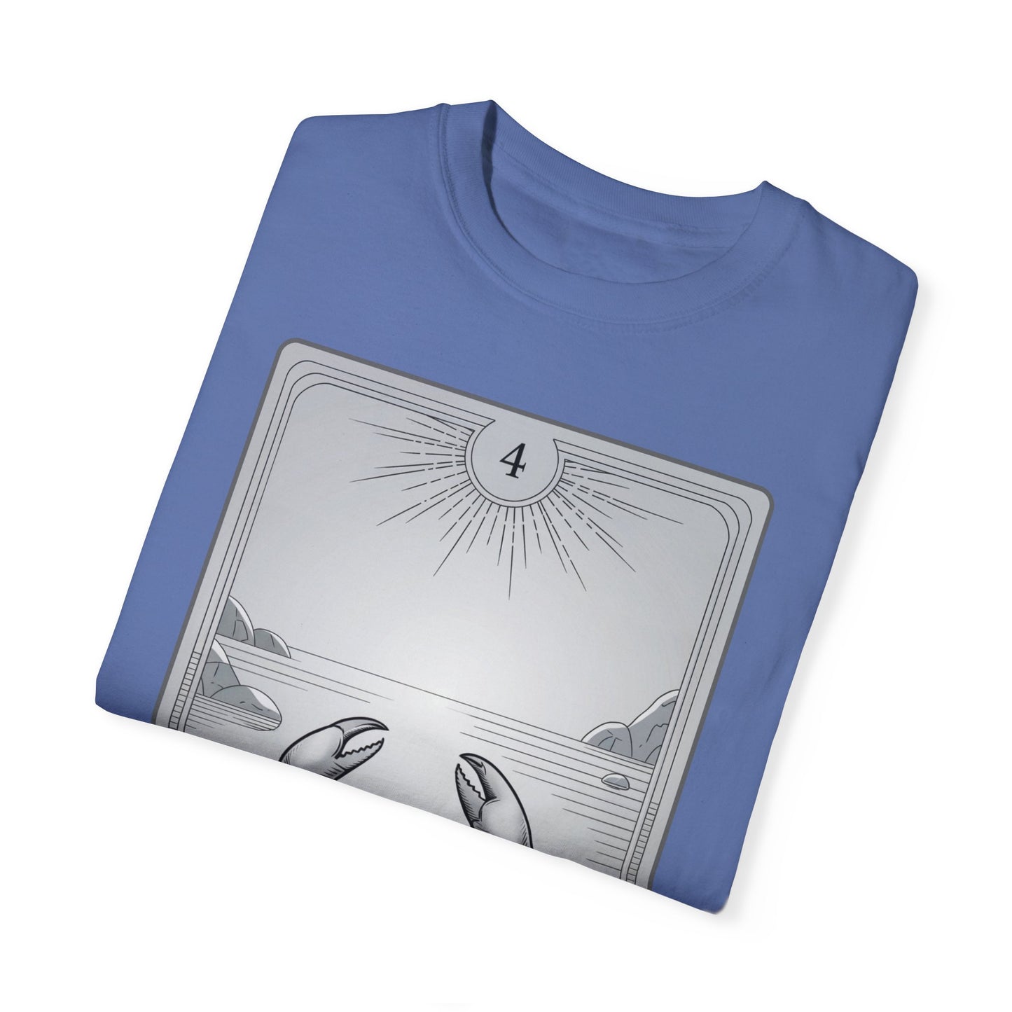 Cancerian Waves Tarot Tee - Mystical Crab Zodiac Graphic T-Shirt