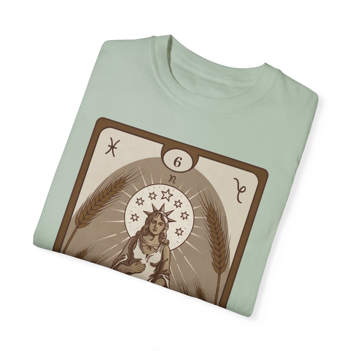 Virgo Grace Tarot Tee - Earthy Maiden Zodiac Graphic T-Shirt