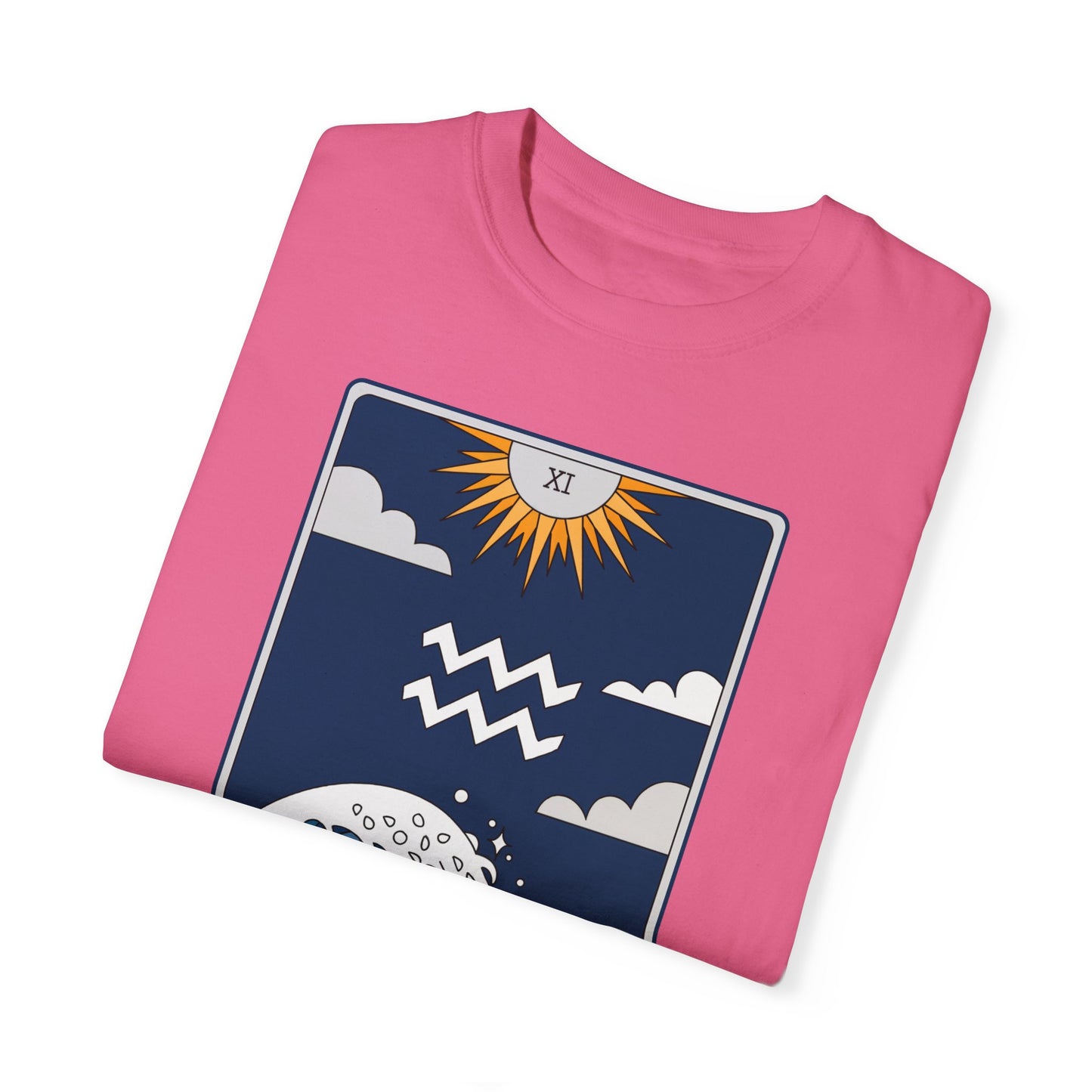 Aquarius Waves Tarot Tee - Innovative Water Bearer Zodiac Graphic T-Shirt