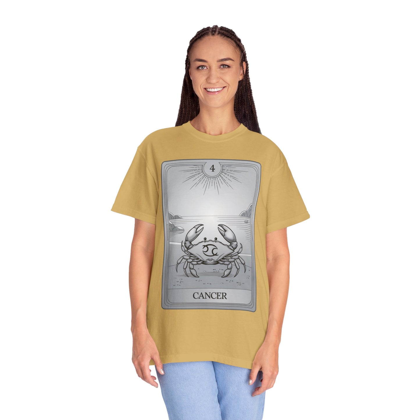 Cancerian Waves Tarot Tee - Mystical Crab Zodiac Graphic T-Shirt