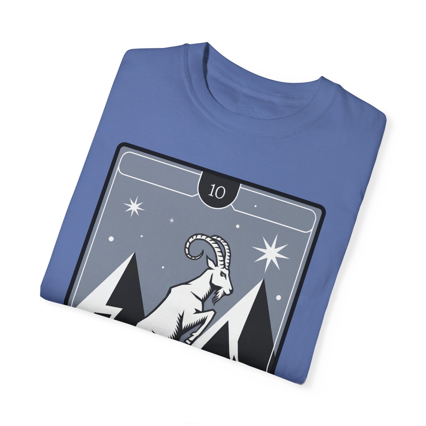 Capricorn Climb Tarot Tee - Determined Mountain Goat Zodiac Graphic T-Shirt