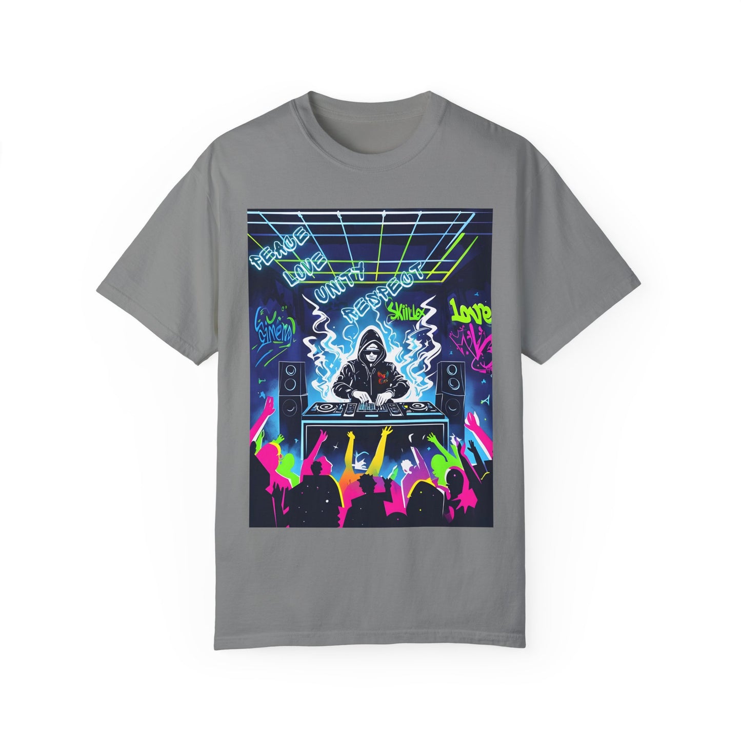 PLUR DJ Vibes Tee - Peace Love Unity Respect Rave Graphic T-Shirt