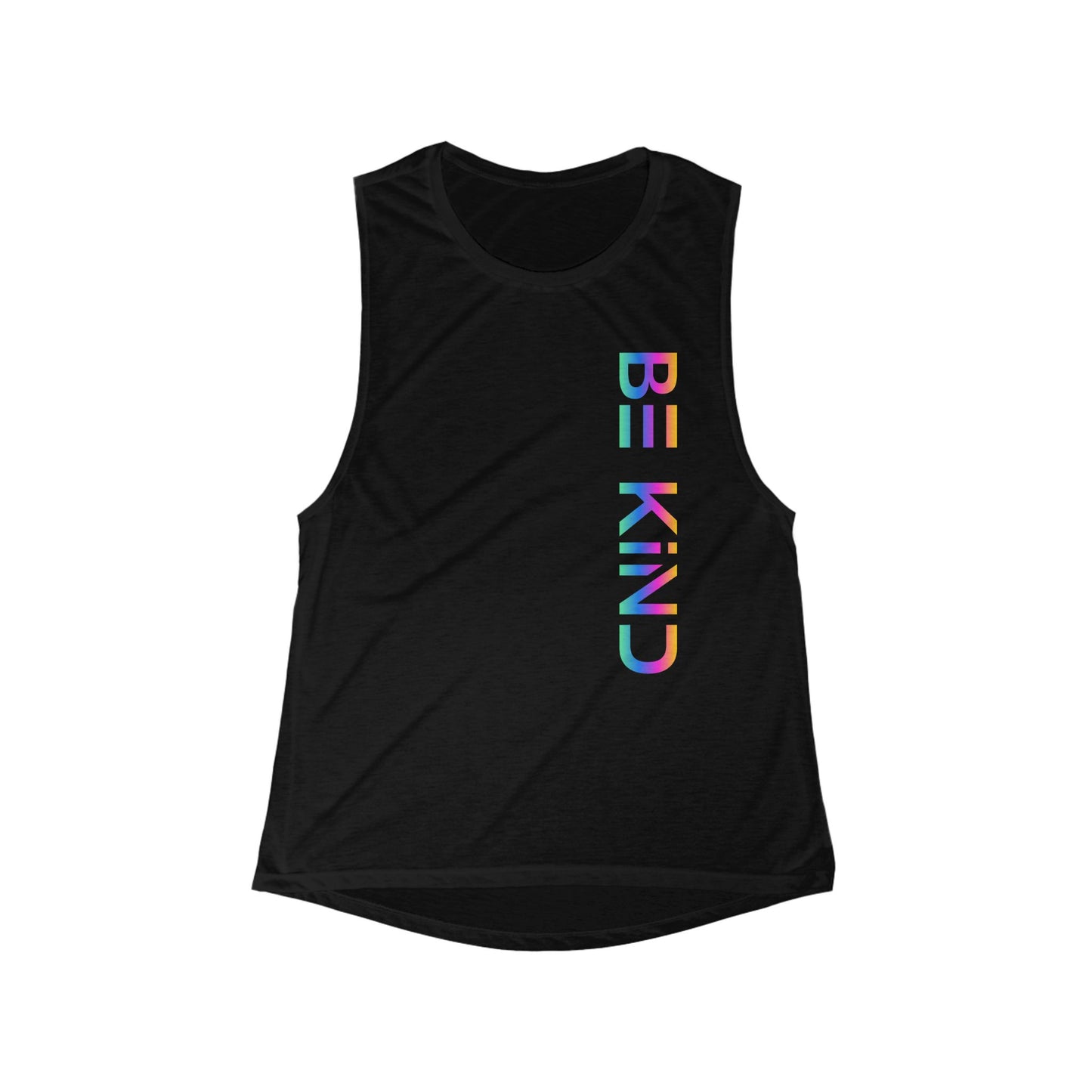 Be Kind Flowy Muscle Tank - Empowerment Graphic Workout Top