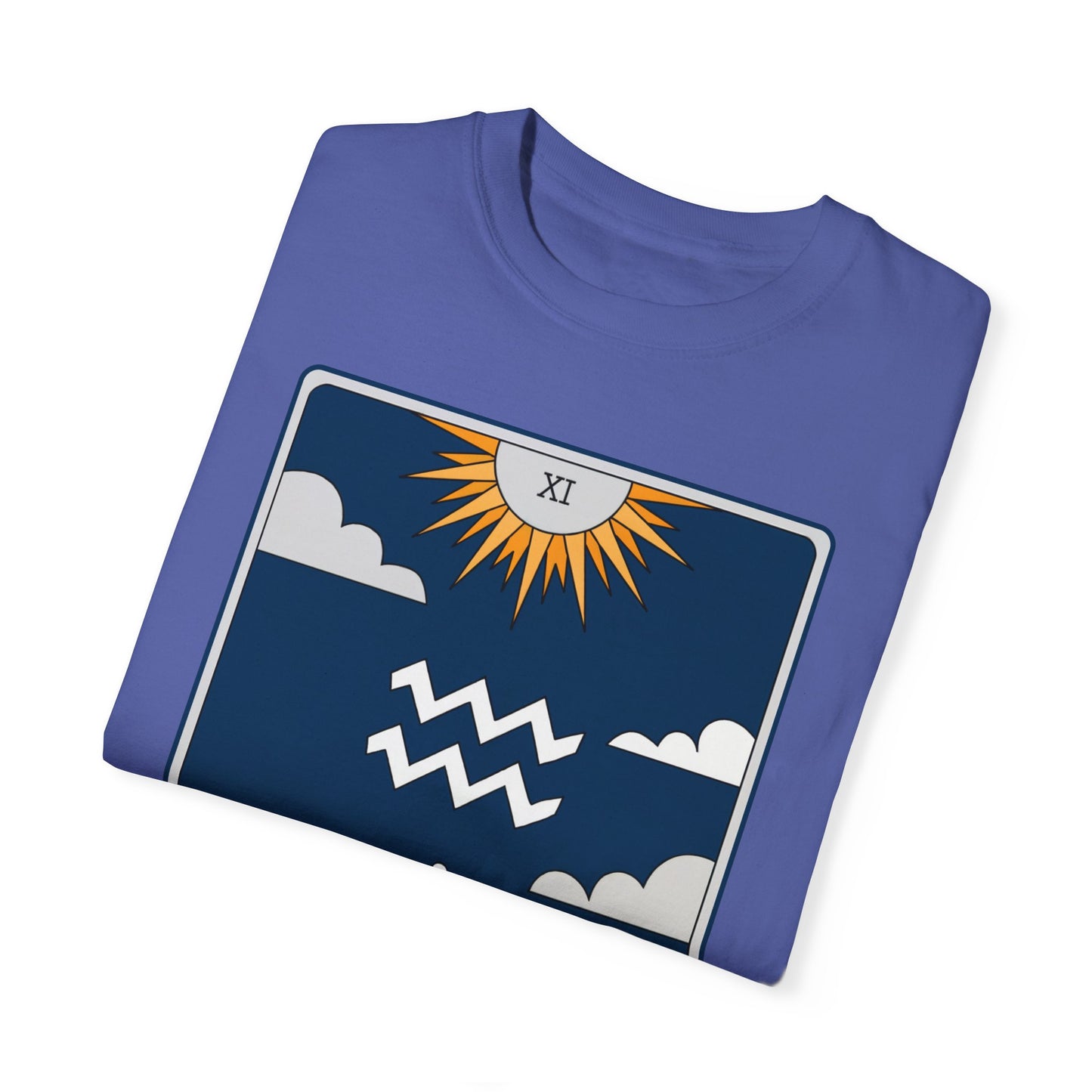 Aquarius Waves Tarot Tee - Innovative Water Bearer Zodiac Graphic T-Shirt