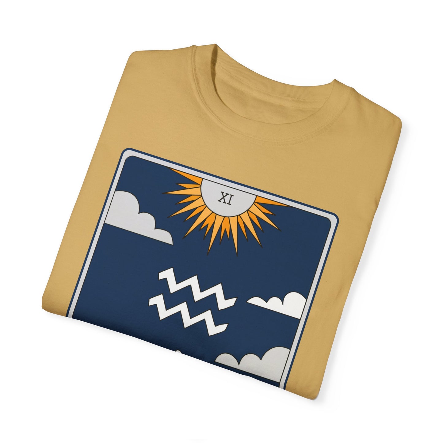 Aquarius Waves Tarot Tee - Innovative Water Bearer Zodiac Graphic T-Shirt