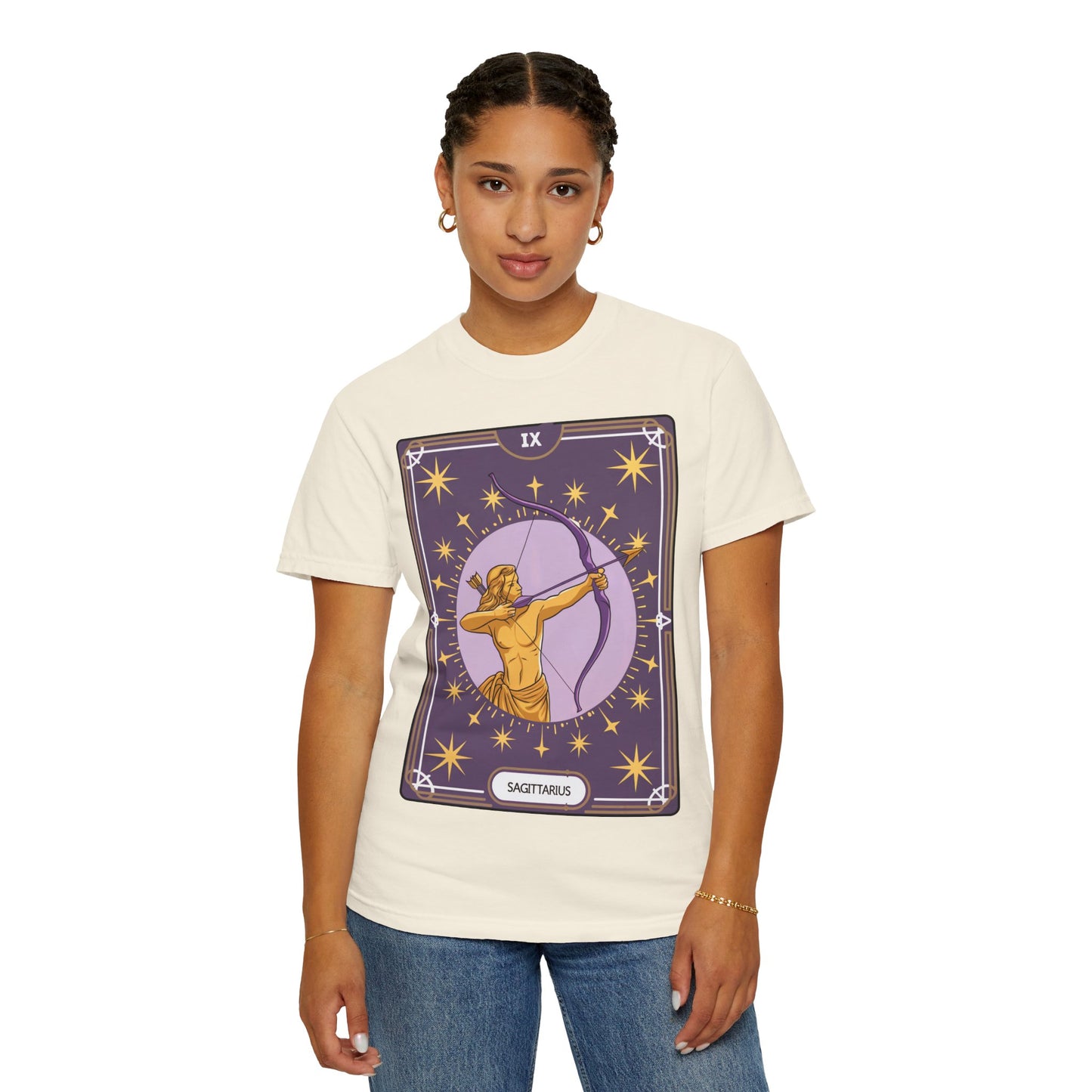 Sagittarius Archer Tarot Tee - Adventurous Centaur Zodiac Graphic T-Shirt