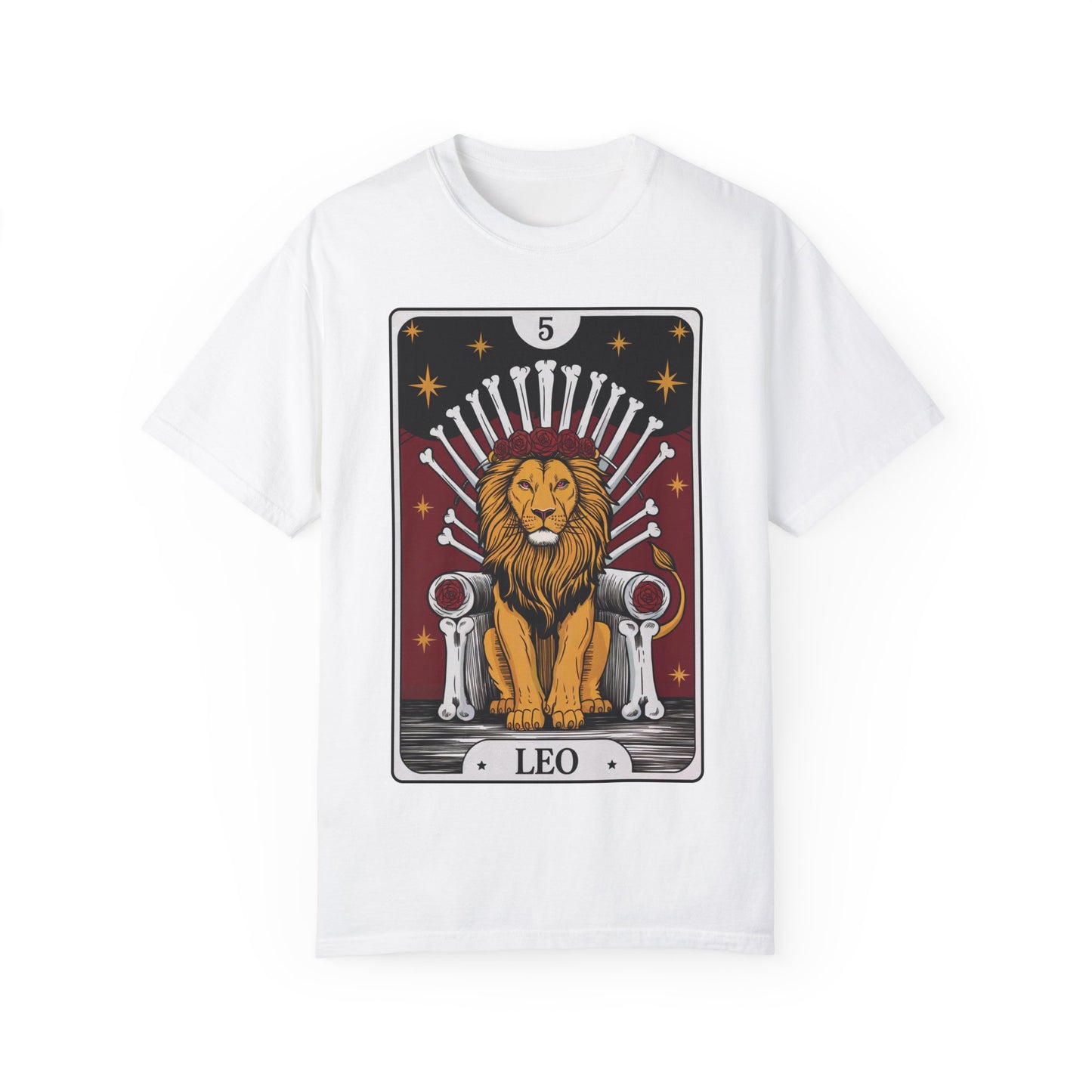 Leo Royalty Tarot Tee - Fierce Lion Zodiac Graphic T-Shirt