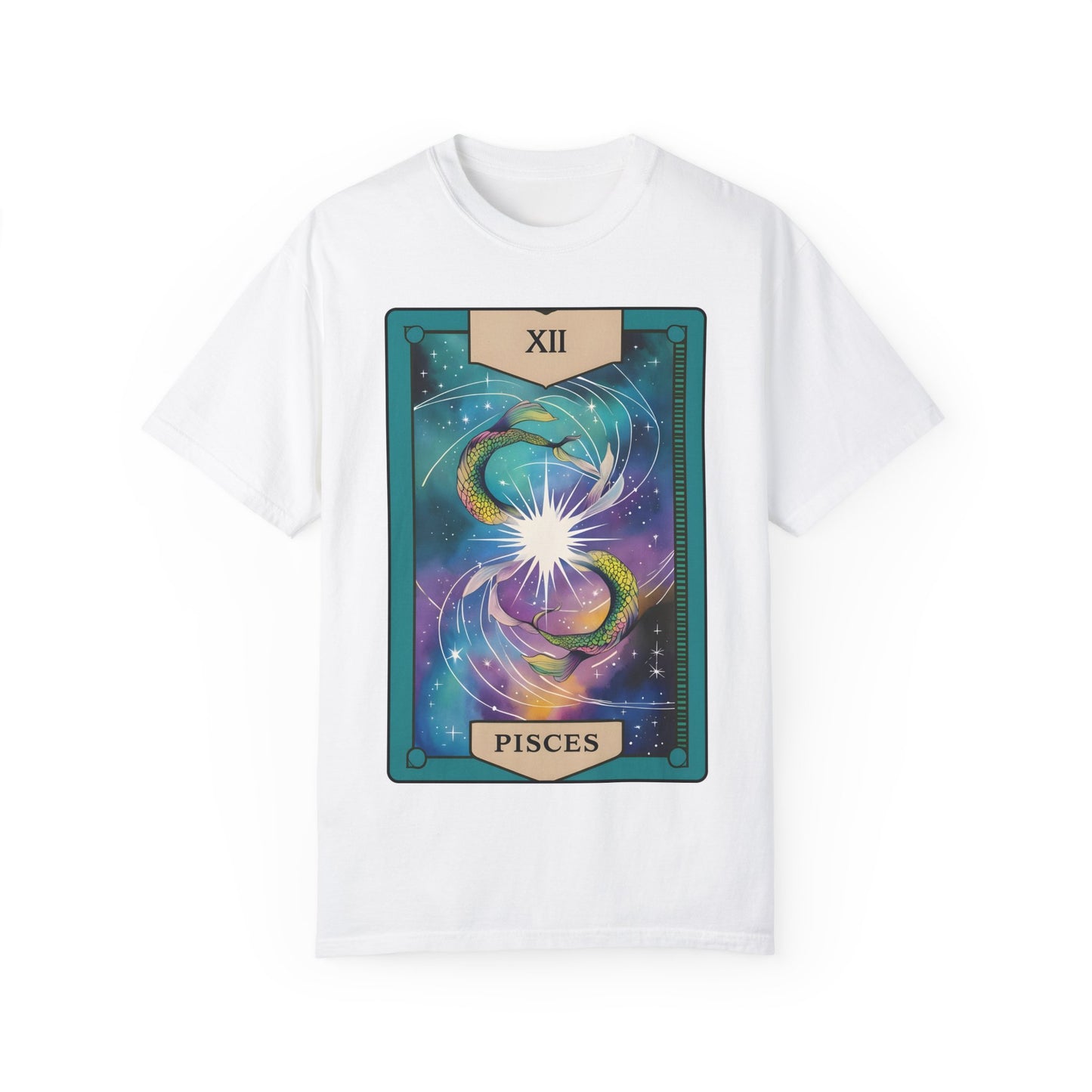 Pisces Dreamflow Tarot Tee - Cosmic Fish Zodiac Graphic T-Shirt