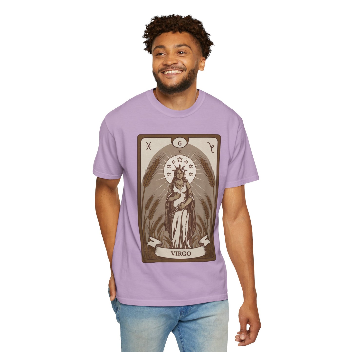 Virgo Grace Tarot Tee - Earthy Maiden Zodiac Graphic T-Shirt