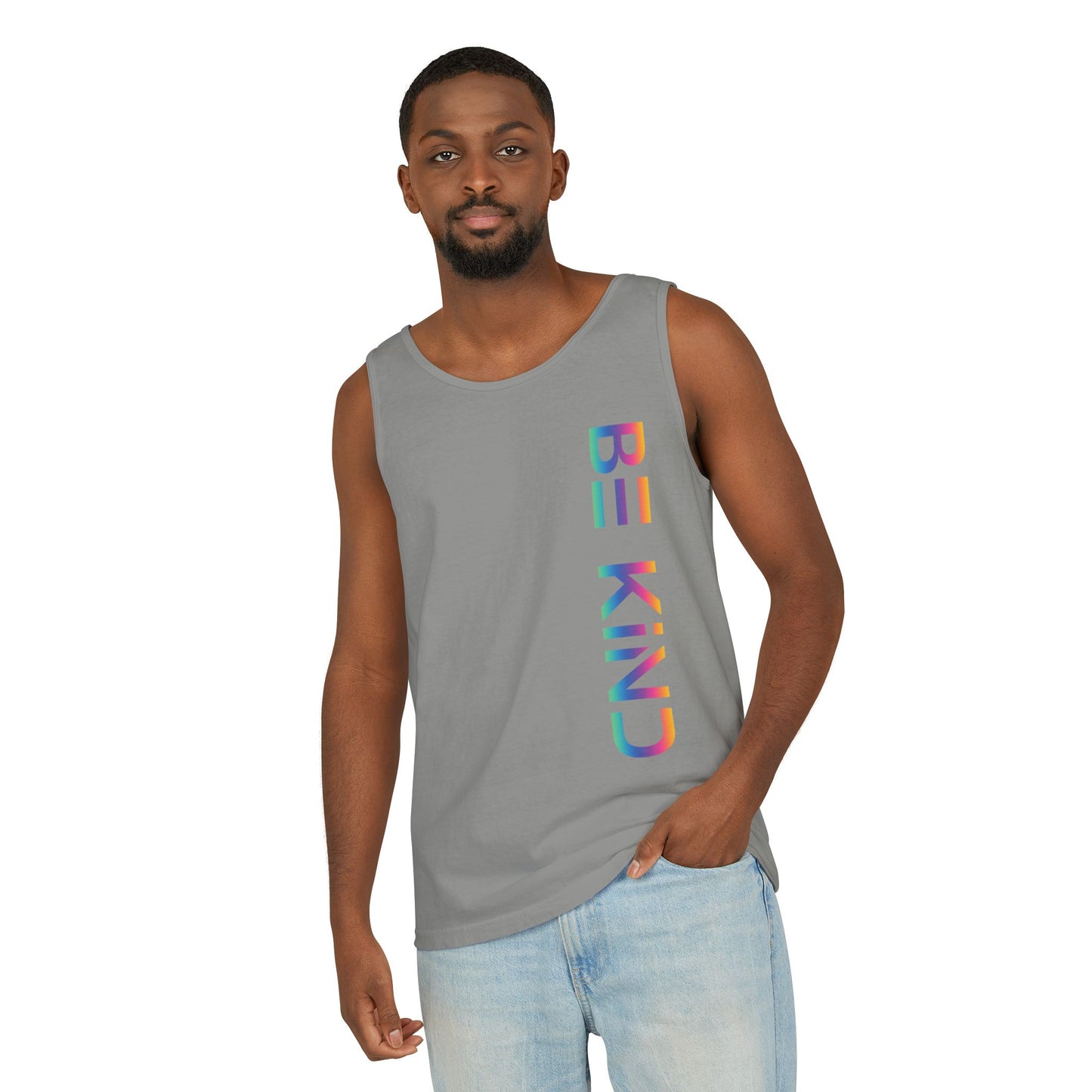 Be Kind Neon Tank Top - Front and Back Positivity Print