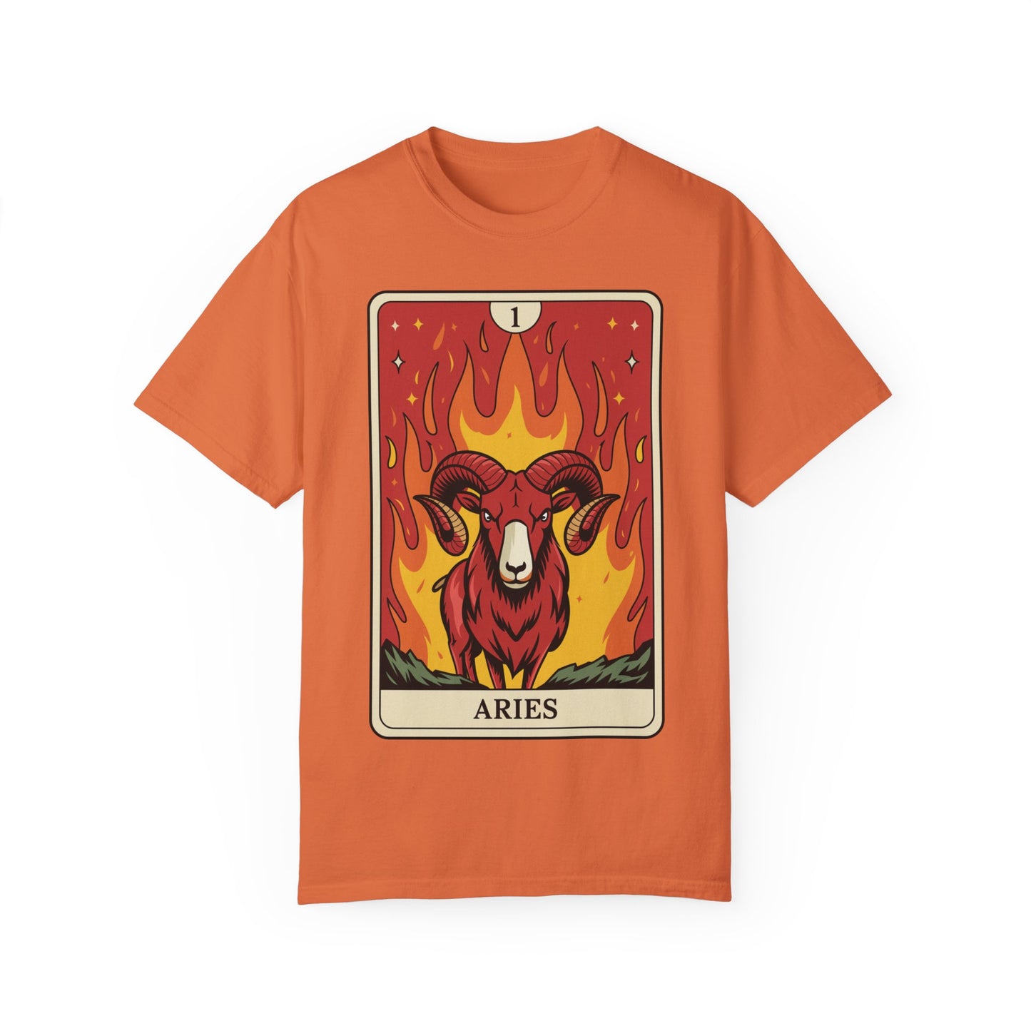 Aries Energy Tarot Tee - Bold Ram Zodiac Graphic T-Shirt