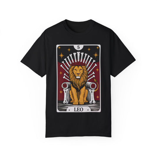 Leo Royalty Tarot Tee - Fierce Lion Zodiac Graphic T-Shirt