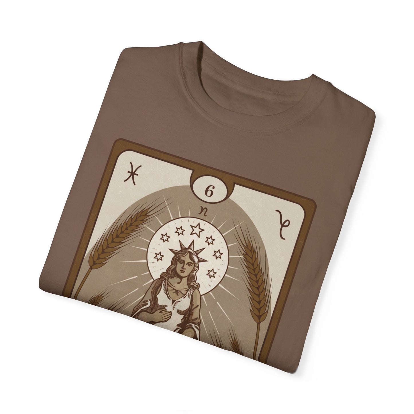 Virgo Grace Tarot Tee - Earthy Maiden Zodiac Graphic T-Shirt