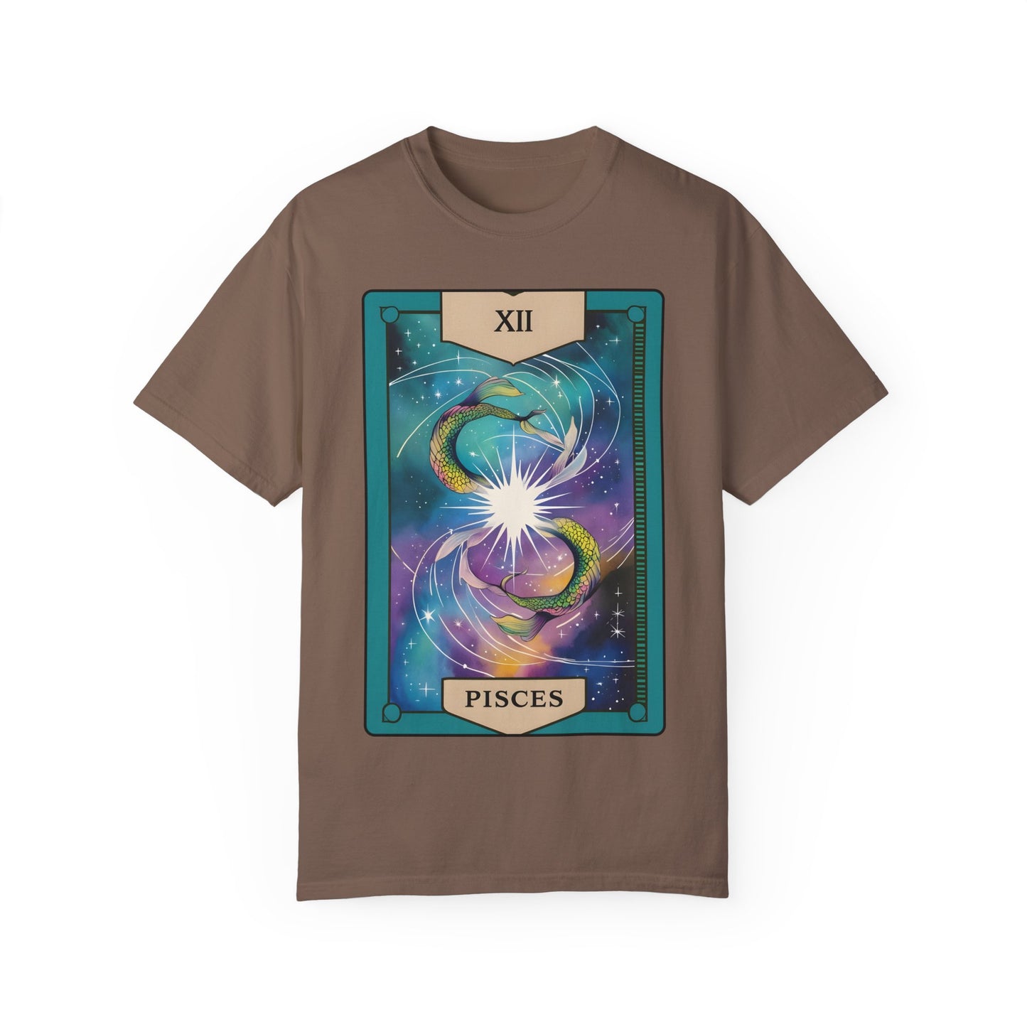 Pisces Dreamflow Tarot Tee - Cosmic Fish Zodiac Graphic T-Shirt