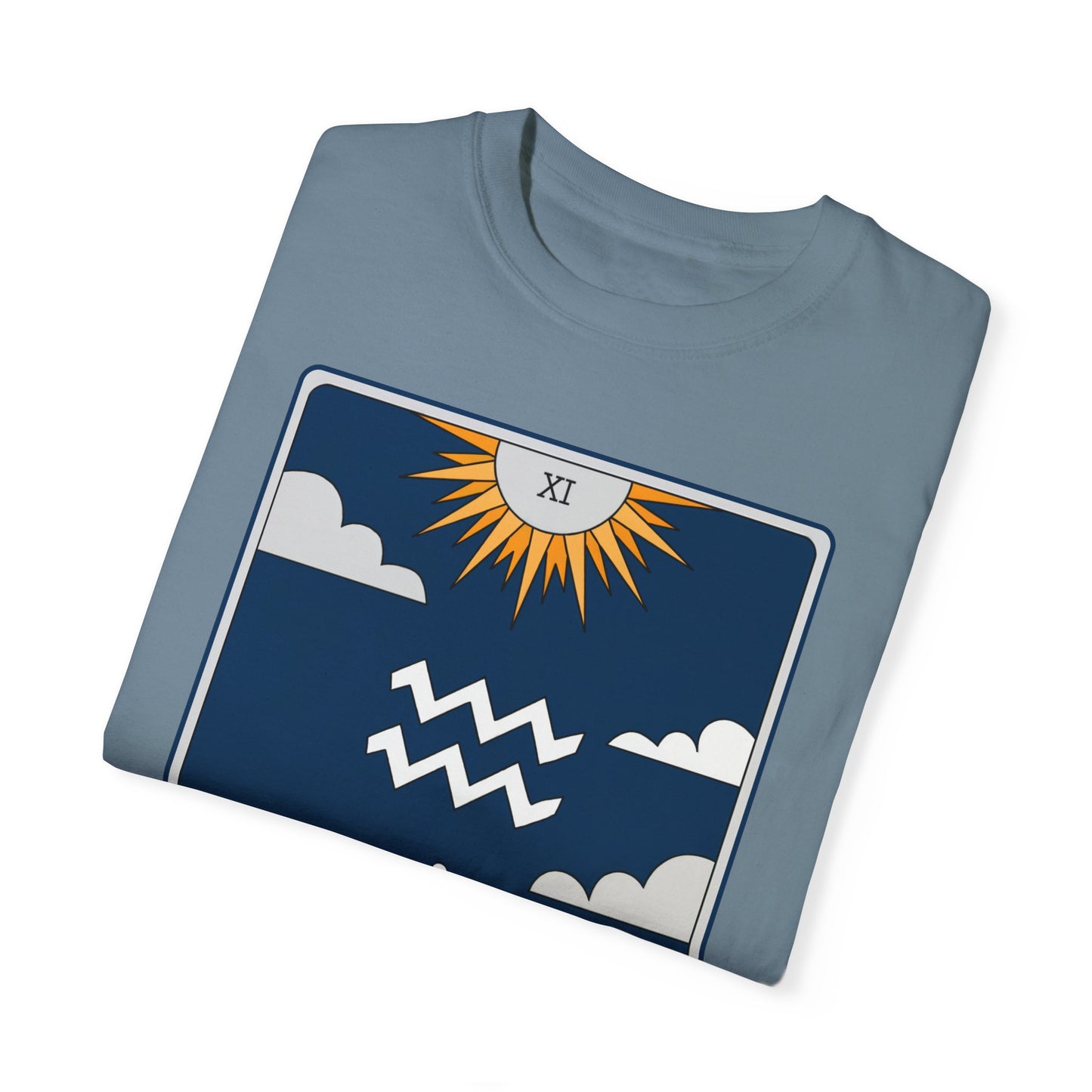 Aquarius Waves Tarot Tee - Innovative Water Bearer Zodiac Graphic T-Shirt