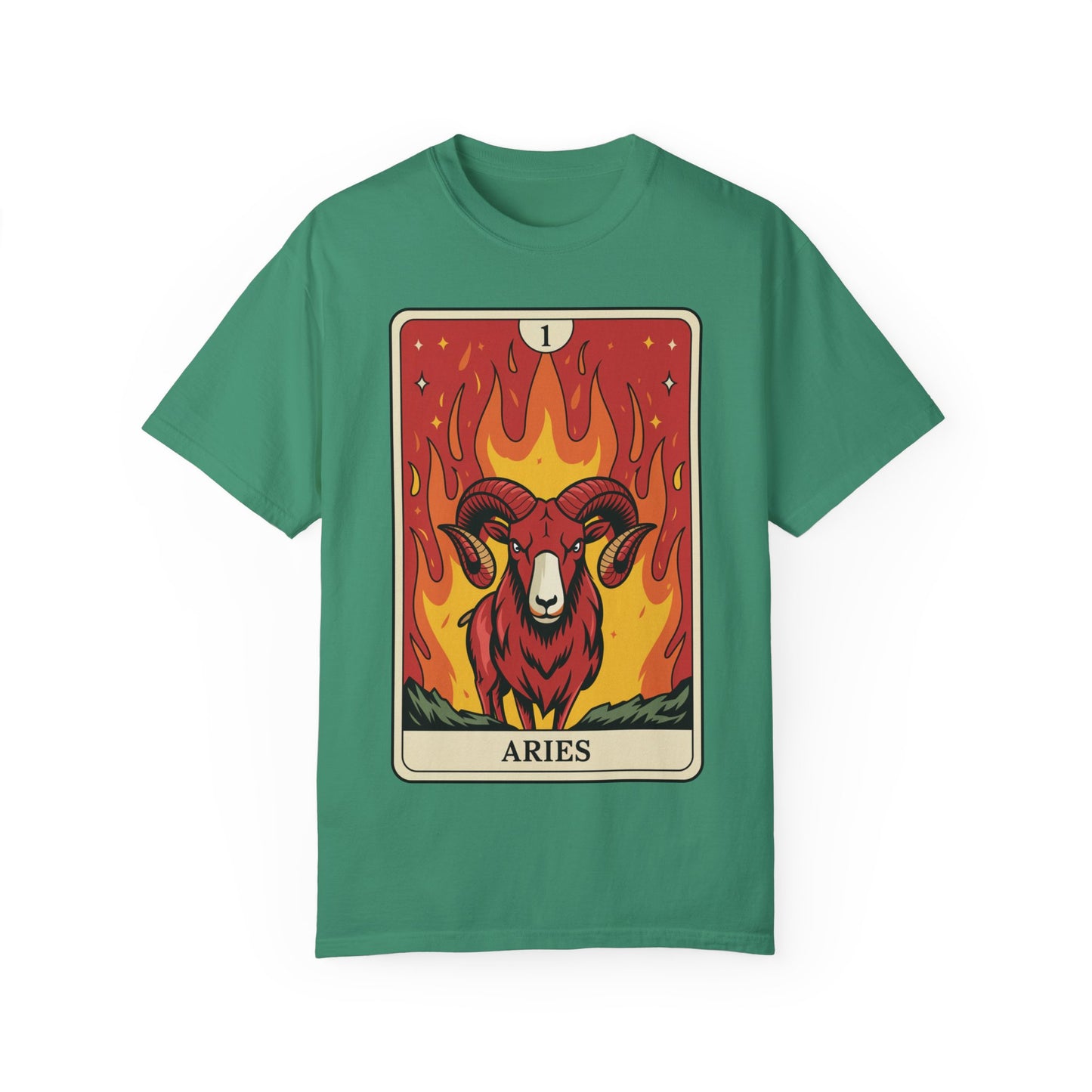 Aries Energy Tarot Tee - Bold Ram Zodiac Graphic T-Shirt