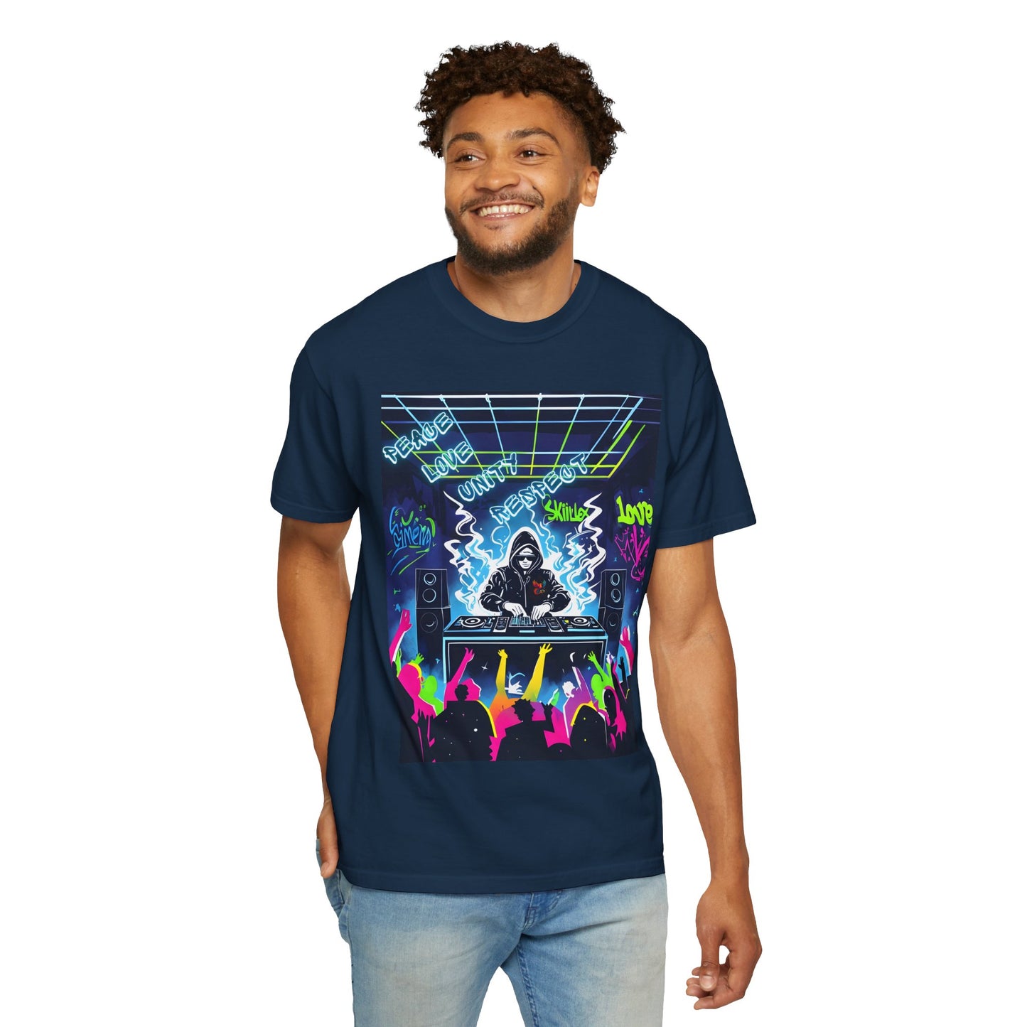 PLUR DJ Vibes Tee - Peace Love Unity Respect Rave Graphic T-Shirt