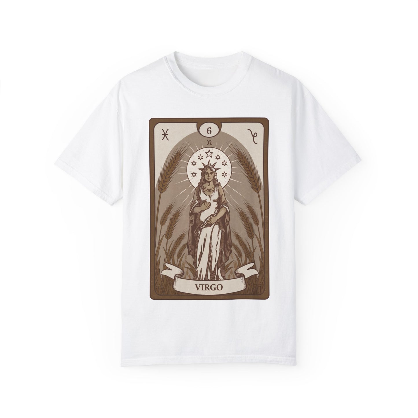 Virgo Grace Tarot Tee - Earthy Maiden Zodiac Graphic T-Shirt