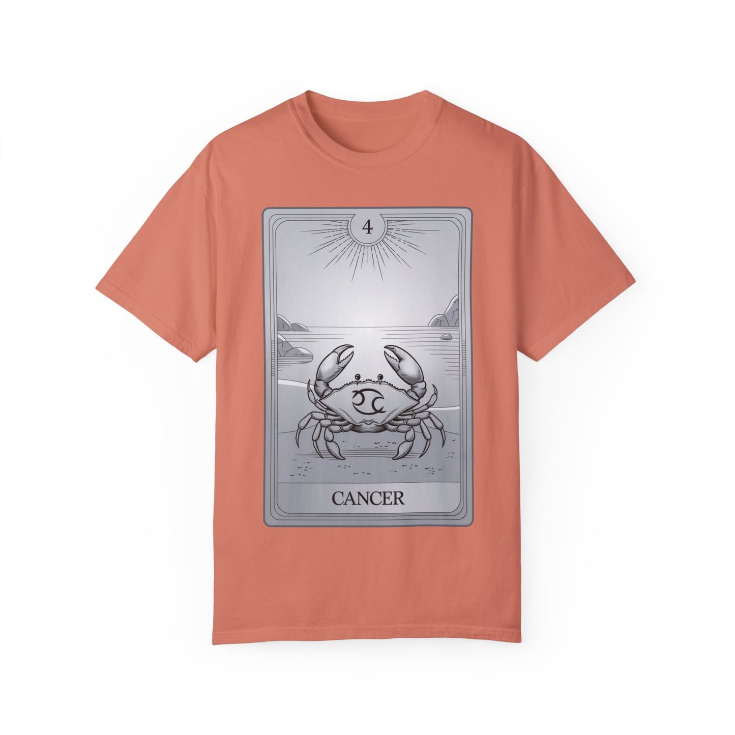 Cancerian Waves Tarot Tee - Mystical Crab Zodiac Graphic T-Shirt