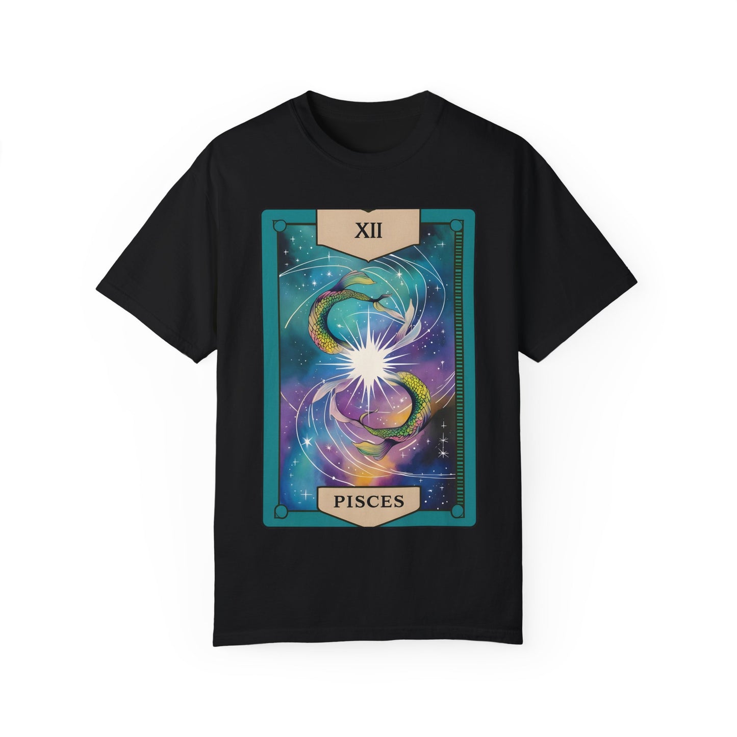 Pisces Dreamflow Tarot Tee - Cosmic Fish Zodiac Graphic T-Shirt