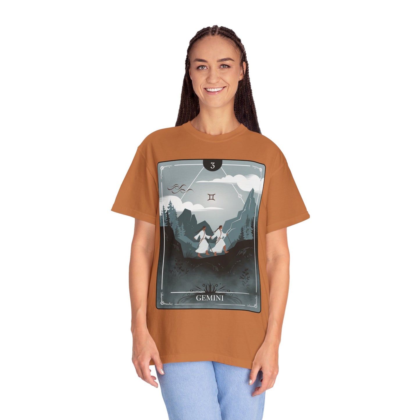 Gemini Zodiac Tarot T-Shirt – Duality in Motion